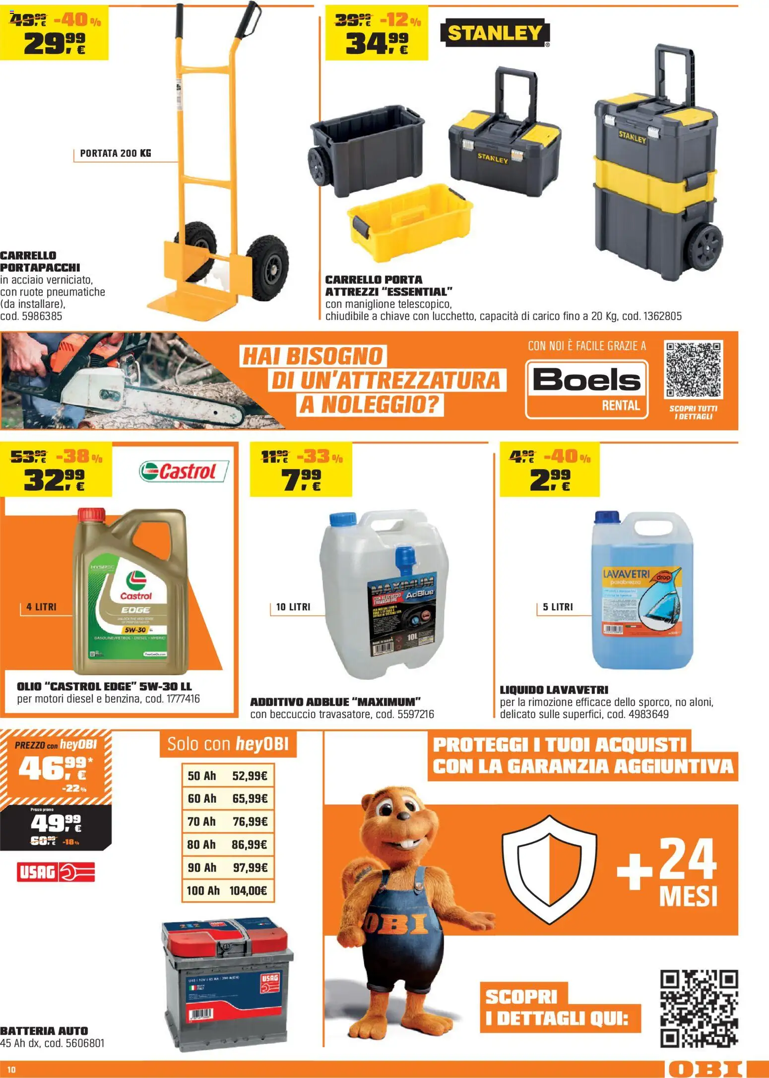 Volantino OBI del 02.04.2026 | Pagina: 10 | Prodotti: Olio, Carrello, Batteria