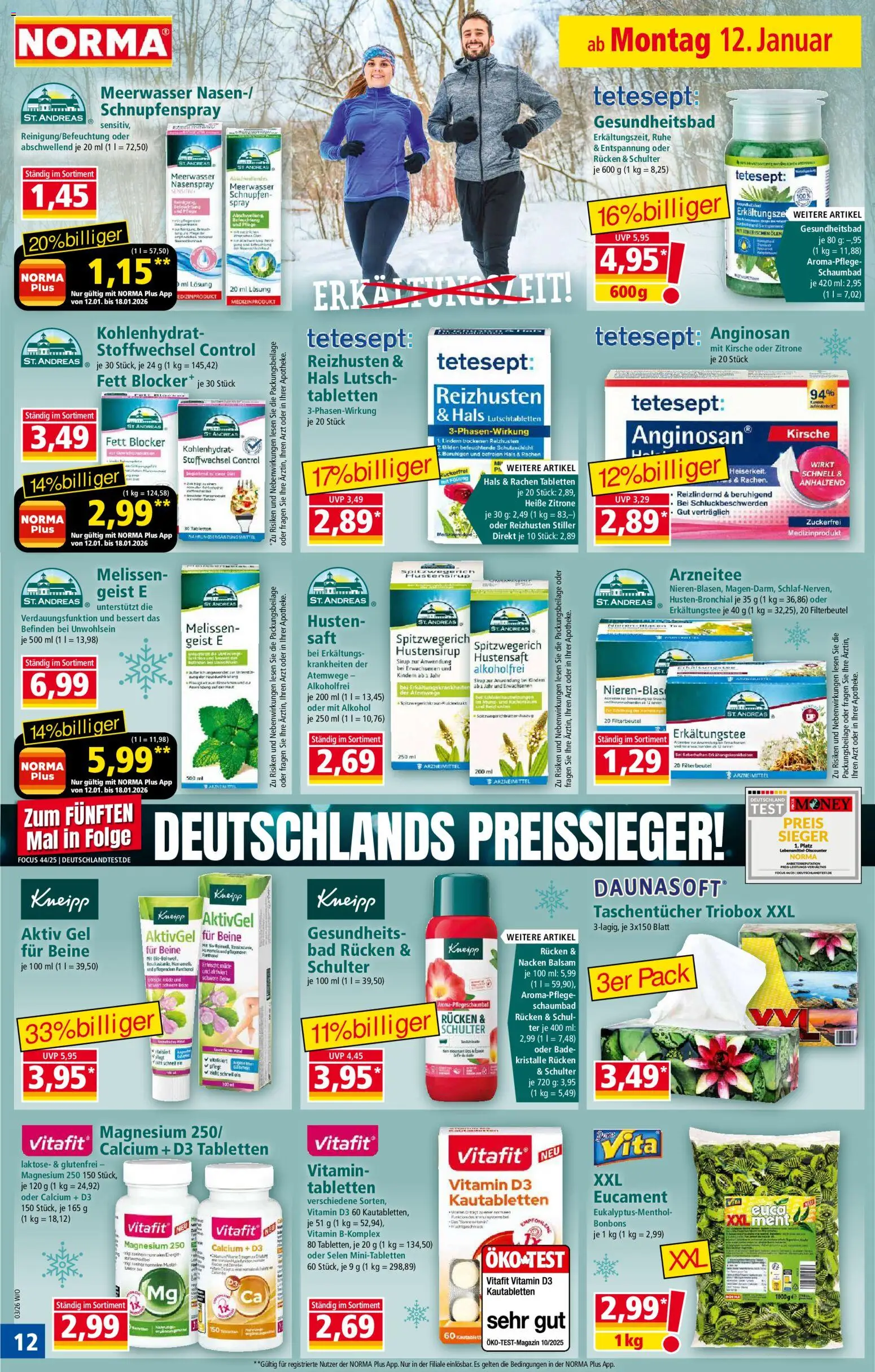 Norma Prospekt 	 – gültig ab 12.01.2026 | Seite: 12 | Produkte: Bad, Sirup, Zitrone