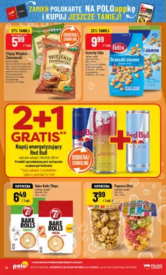 Pogląd oferty "POLOmarket Gazetka" - ważna od 29.10.2025 | Strona: 72 | Produkty: Chipsy, Orzeszki ziemne, Pizza, Orzechy