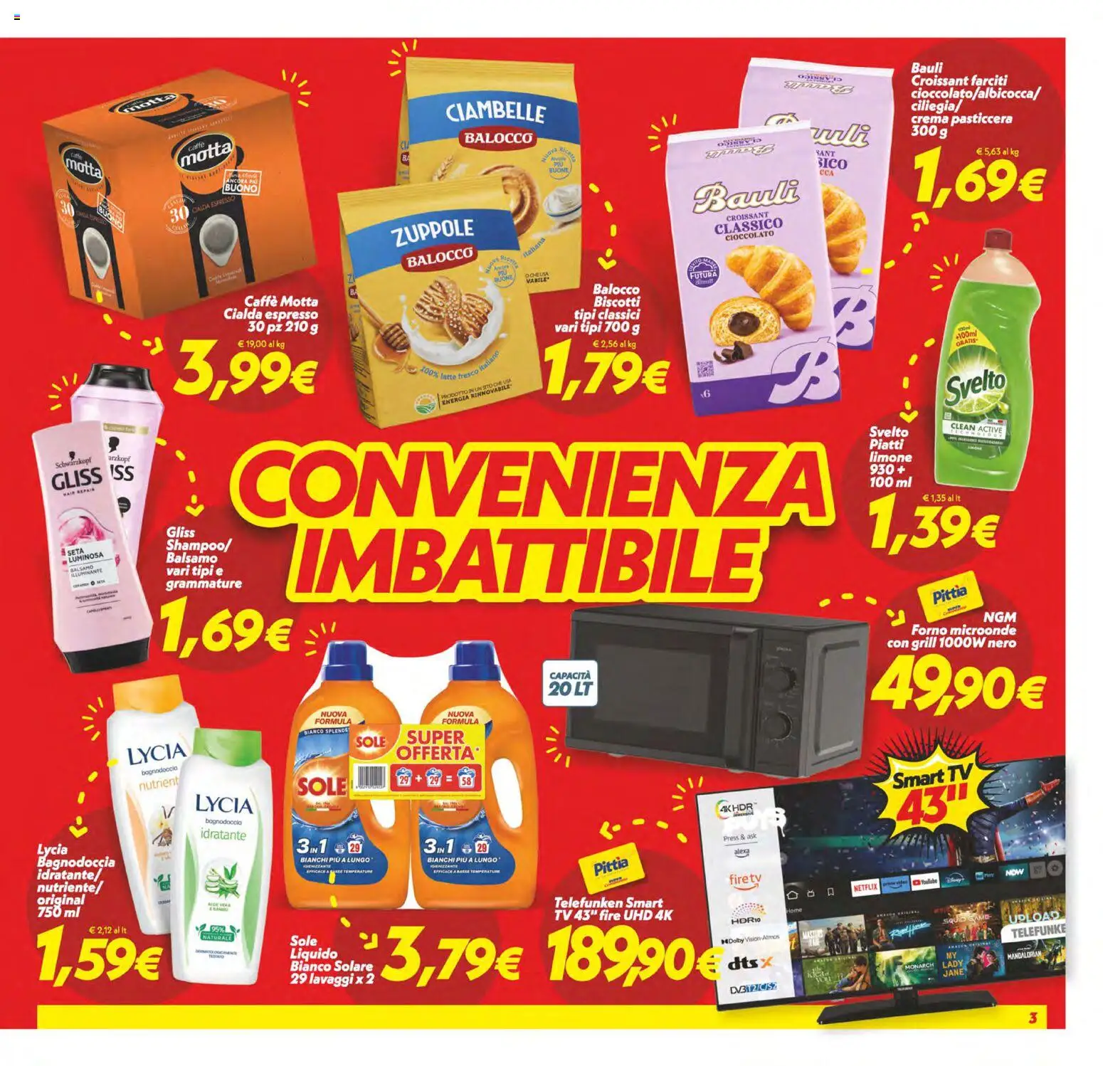 Volantino SuperConveniente del 14.11.2025 | Pagina: 3 | Prodotti: Caffè, Biscotti, Latte, Limone