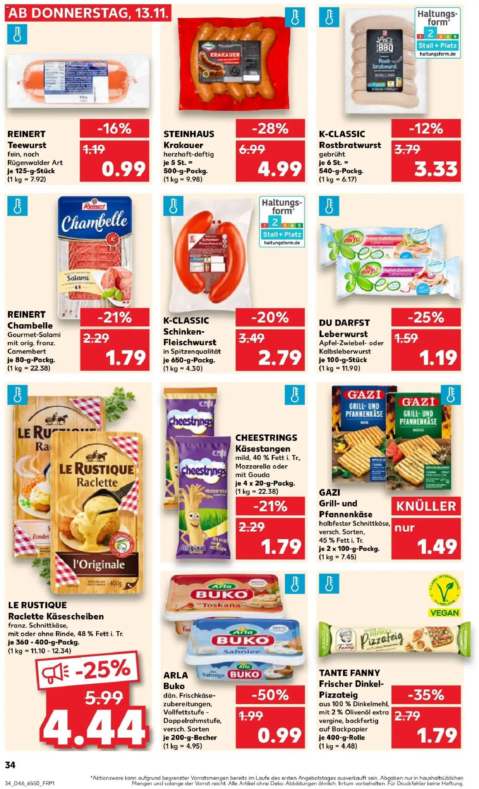 Kaufland prospekt Henstedt-Ulzburg	 – gültig ab 13.11.2025 | Seite: 34 | Produkte: Mozzarella, Olivenol, Arla buko, Pizza