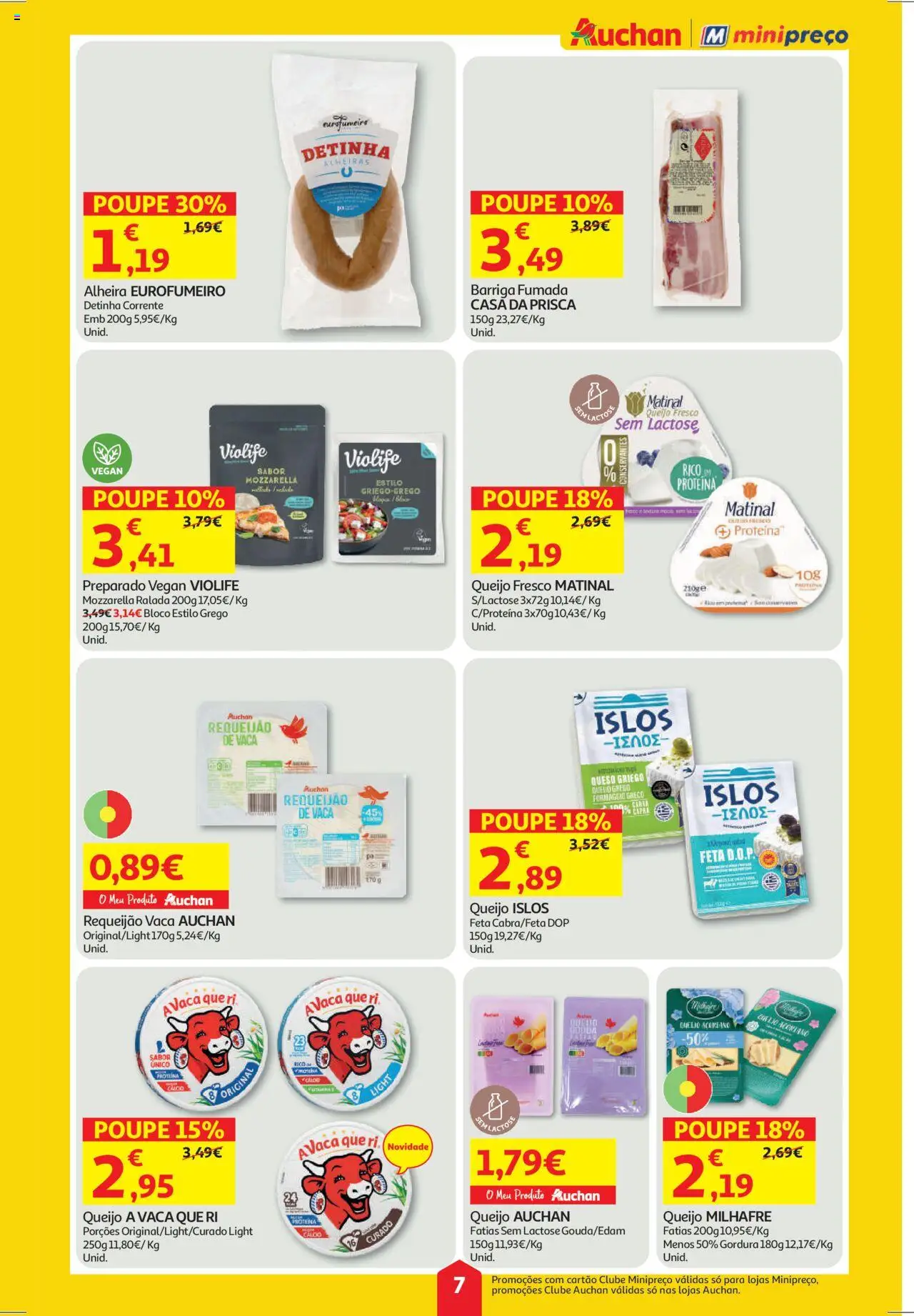 Minipreço folheto │ válido de 21.08.2025 | Página: 7 | Produtos: Cálcio, Requeijão, Alheira, Proteina