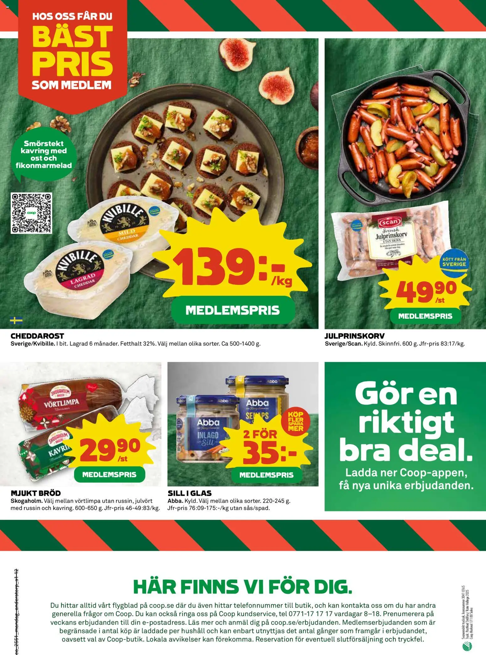 Coop reklamblad aktuell från 15.12.2025 | Sida: 12 | Produkter: Cheddar, Sill, Ost, Bröd