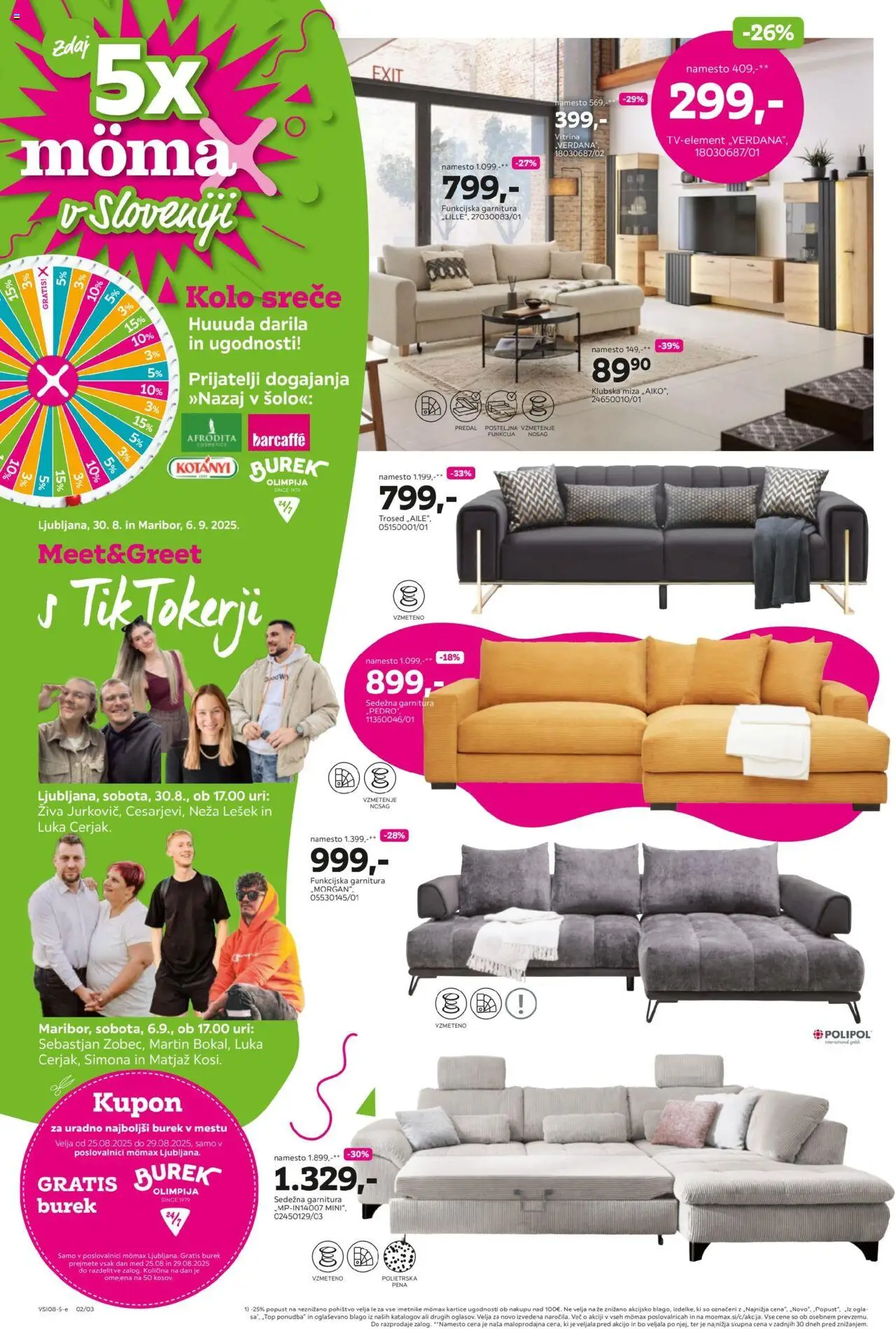 Mömax katalog │ velja od 25.08.2025 | Stran: 2 | Izdelki: Klubska miza, Vitrina, Sedezna garnitura, Miza