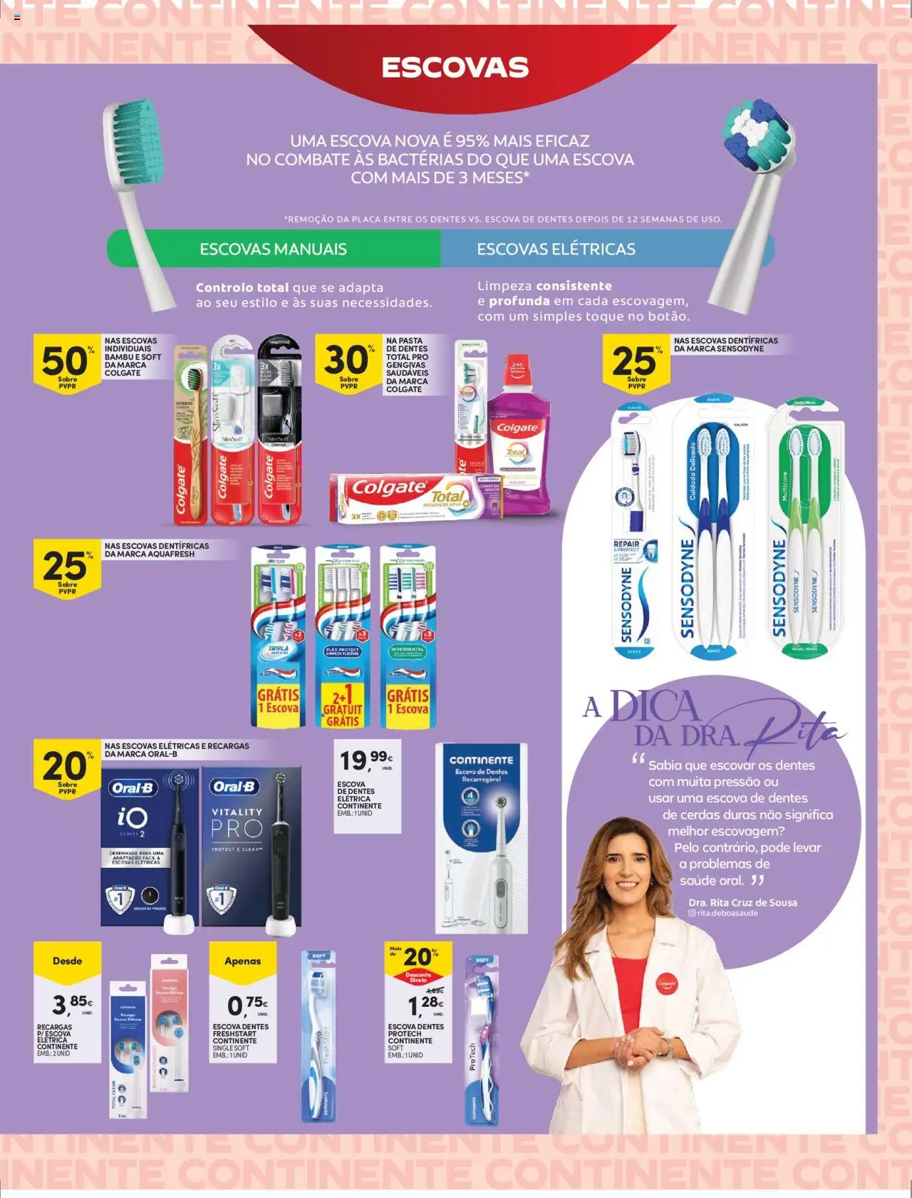 Continente - Madeira │ válido de 30.09.2025 | Página: 19 | Produtos: Escova de dentes elétrica, Escovar, Pasta de dentes, Escova de dentes