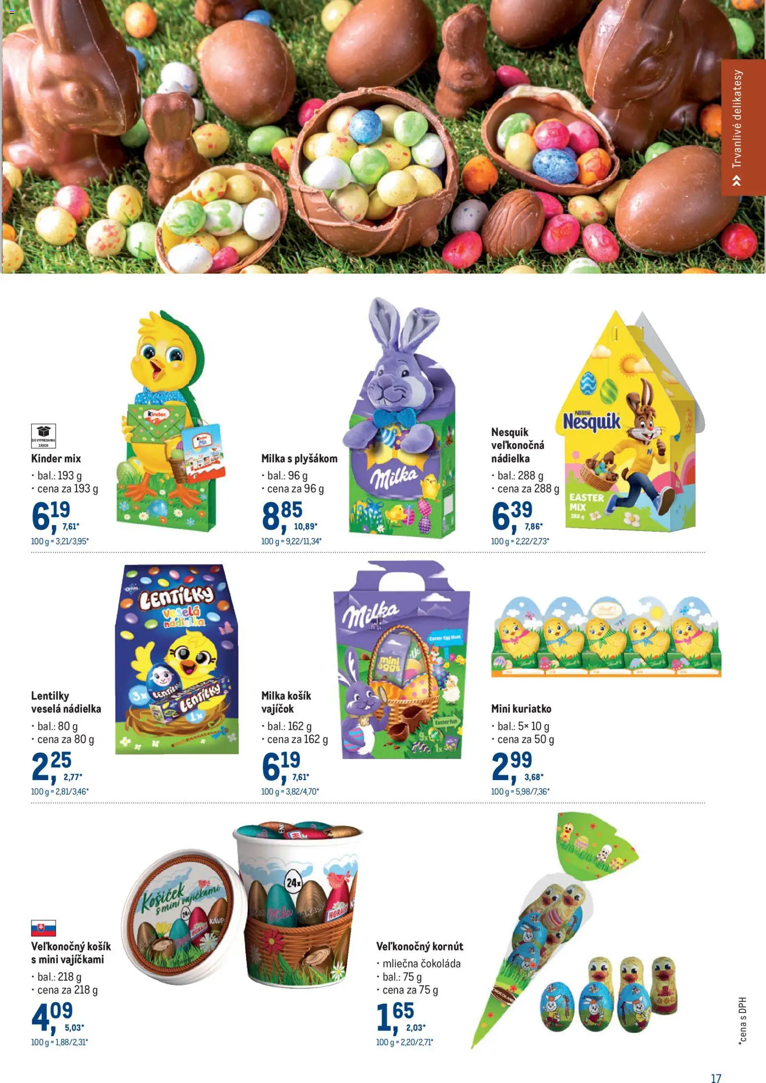 Nové Metro akcie – leták je platný od 11.03.2026 | Strana: 17 | Produkty: Kinder, Čokoláda, Milka, Nesquik