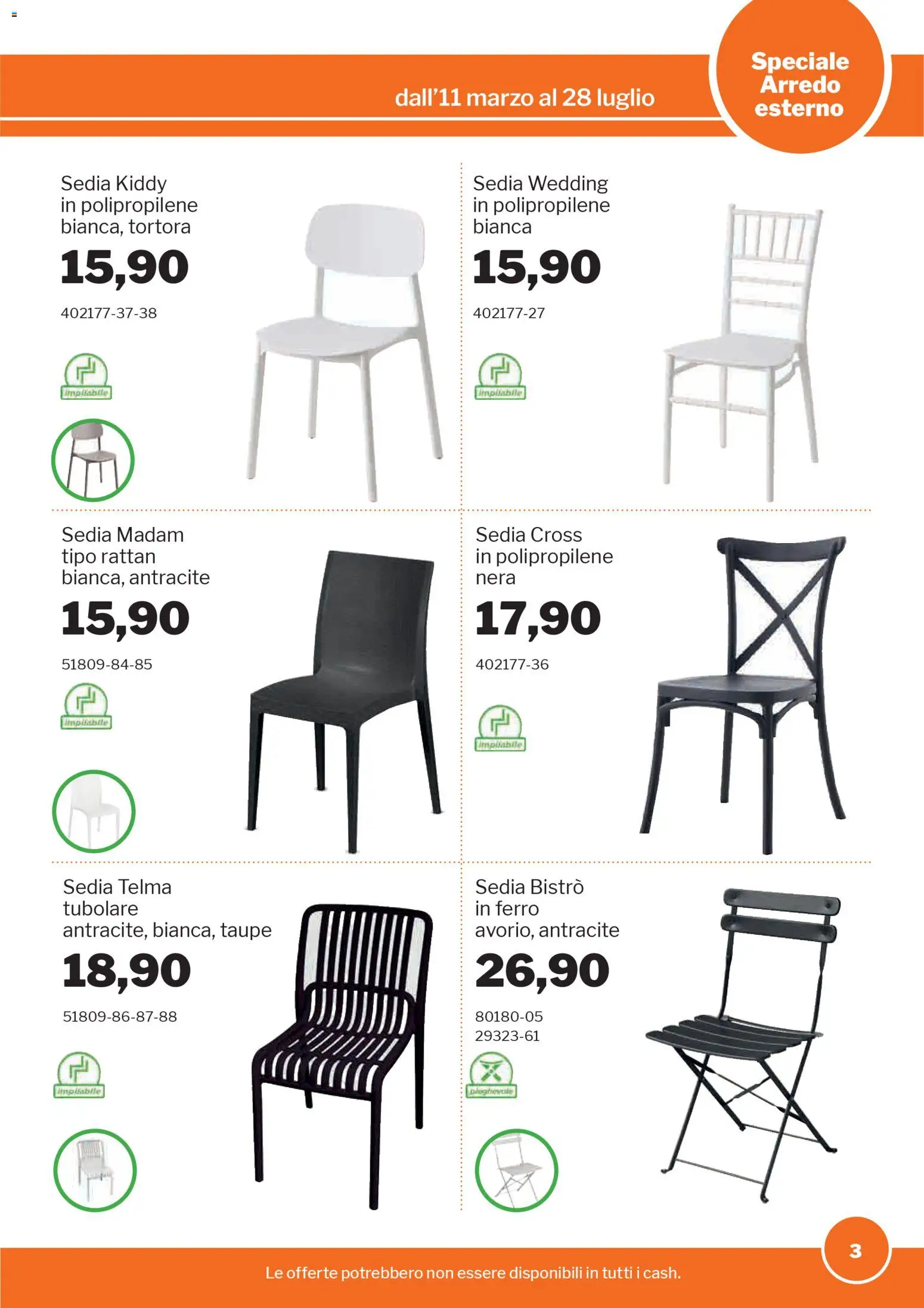 Volantino Sogegross del 11.03.2026 | Pagina: 3 | Prodotti: Sedia