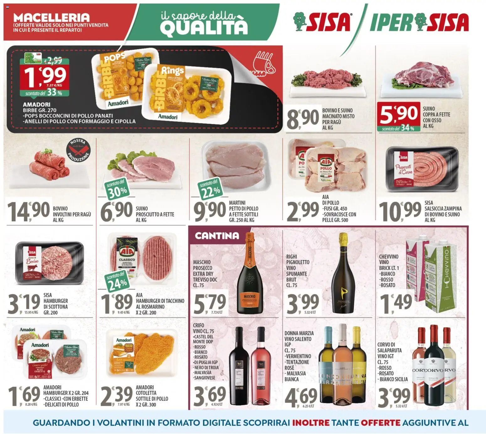Volantino SISA del 25.11.2025 | Pagina: 4 | Prodotti: Pollo, Suino, Formaggio, Ragú