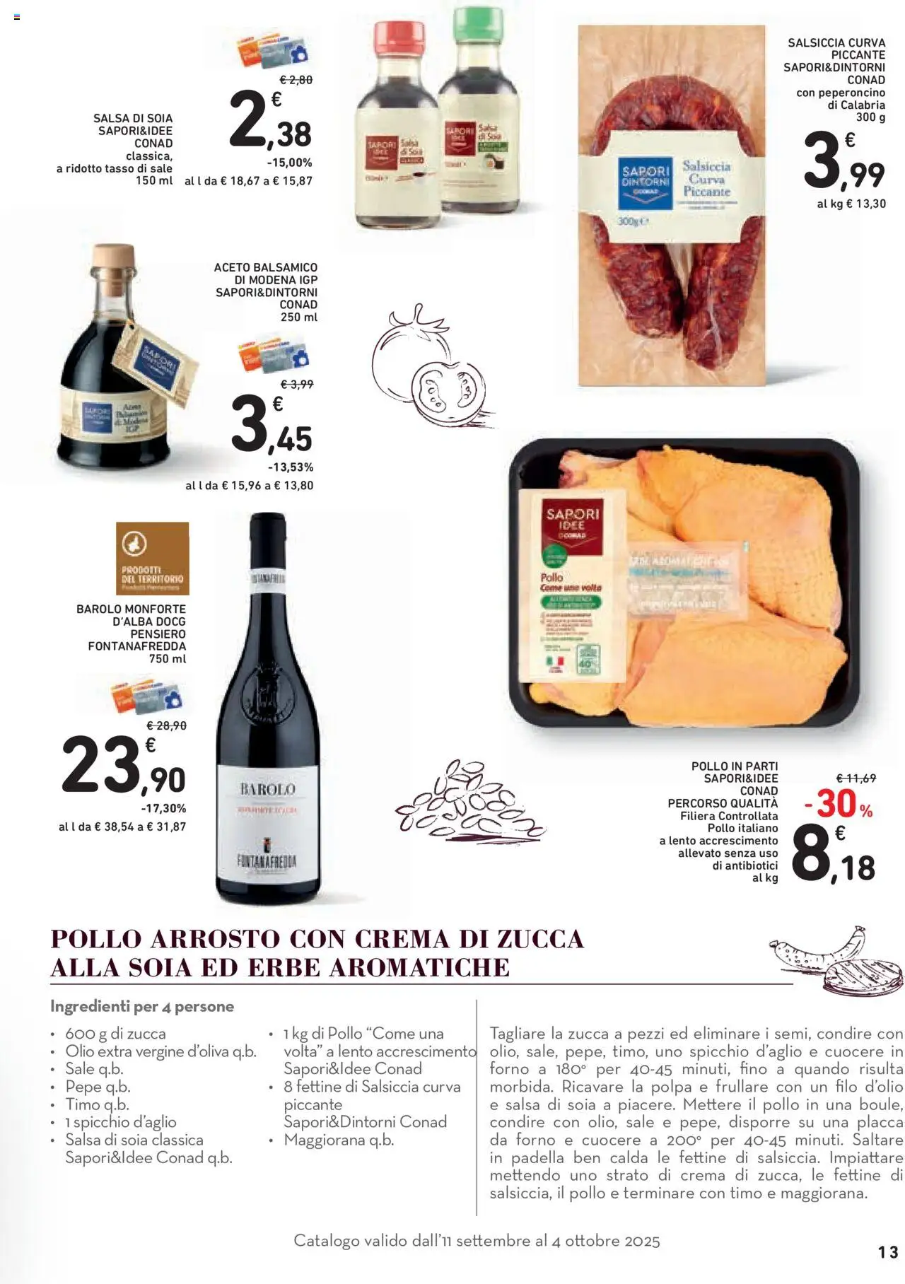 Volantino Conad del 11.09.2025 | Pagina: 13 | Prodotti: Salsa, Sale, Peperoncino, Padella