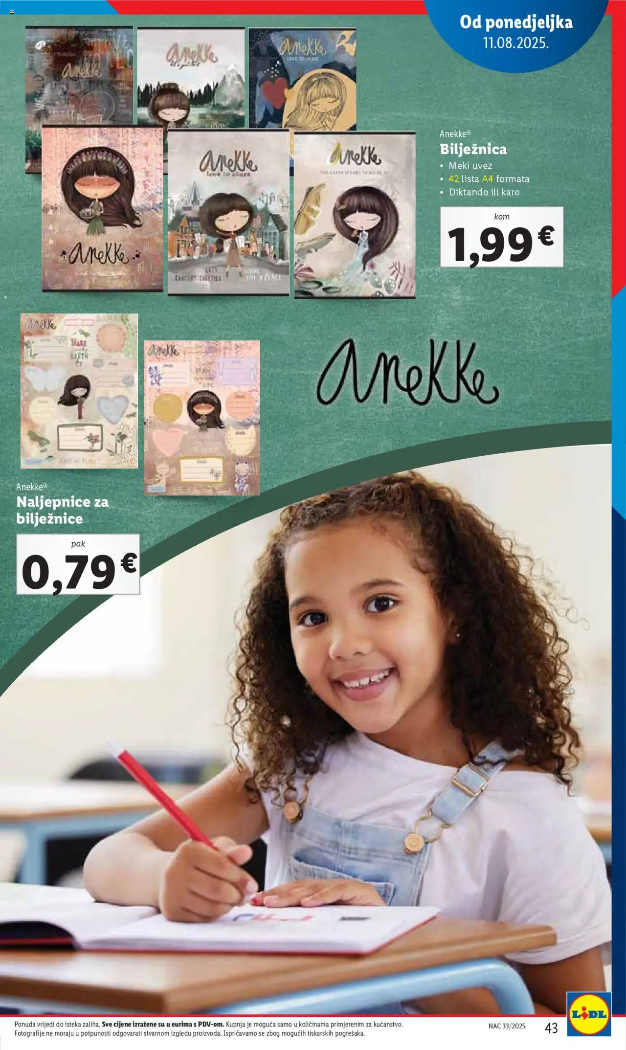Lidl katalog | vrijedi od 31.07.2025 | Stranica: 43 | Proizvodi: Notebook, Bilježnica, Anekke