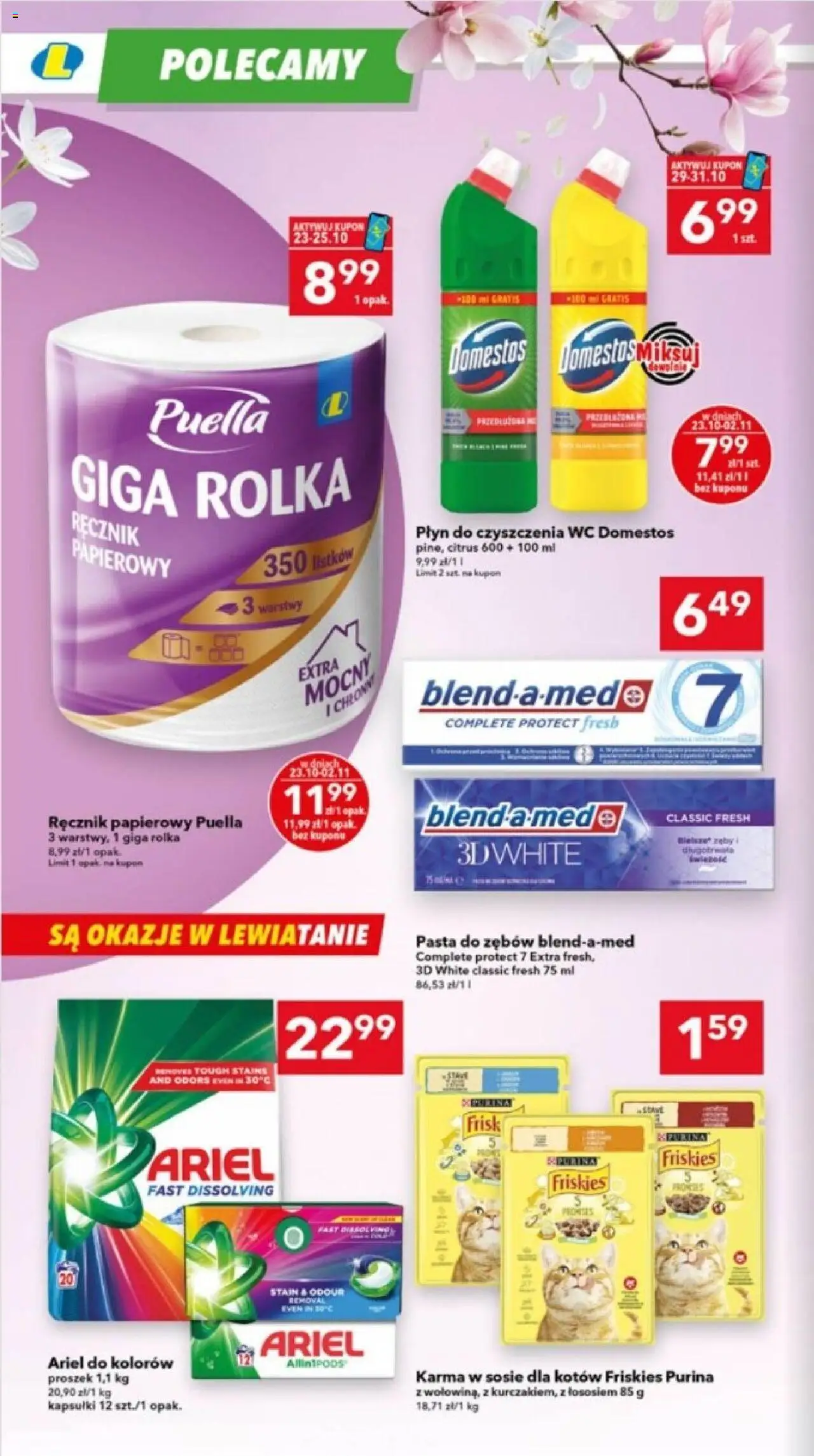 Lewiatan gazetka - Ostrów Wielkopolski od 23.10.2025 | Strona: 14 | Produkty: Ariel, Domestos, Pasta do zębów, Ręcznik papierowy