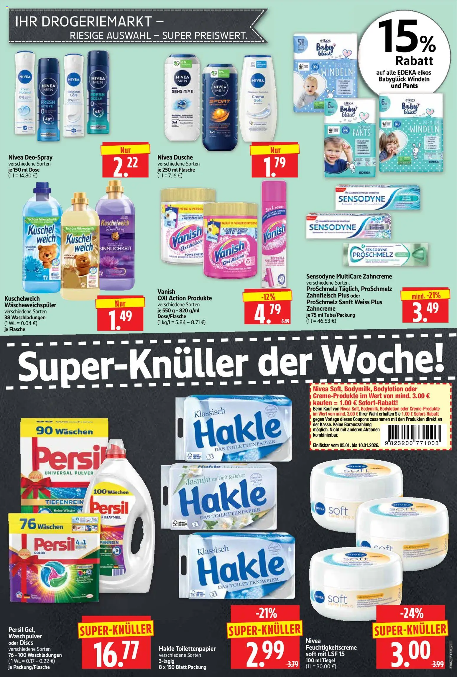 HERKULES Prospekt 	 – gültig ab 05.01.2026 | Seite: 21 | Produkte: Dusche, Kuschelweich, Deospray, Toilettenpapier