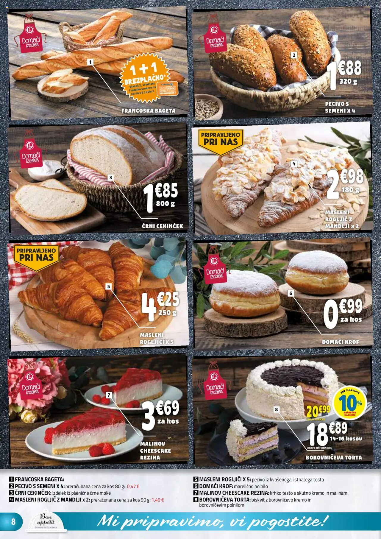 Novi E.leclerc katalog ponudbe – veljaven od 17.09.2025 | Stran: 8 | Izdelki: Mandlji, Torta, Kos