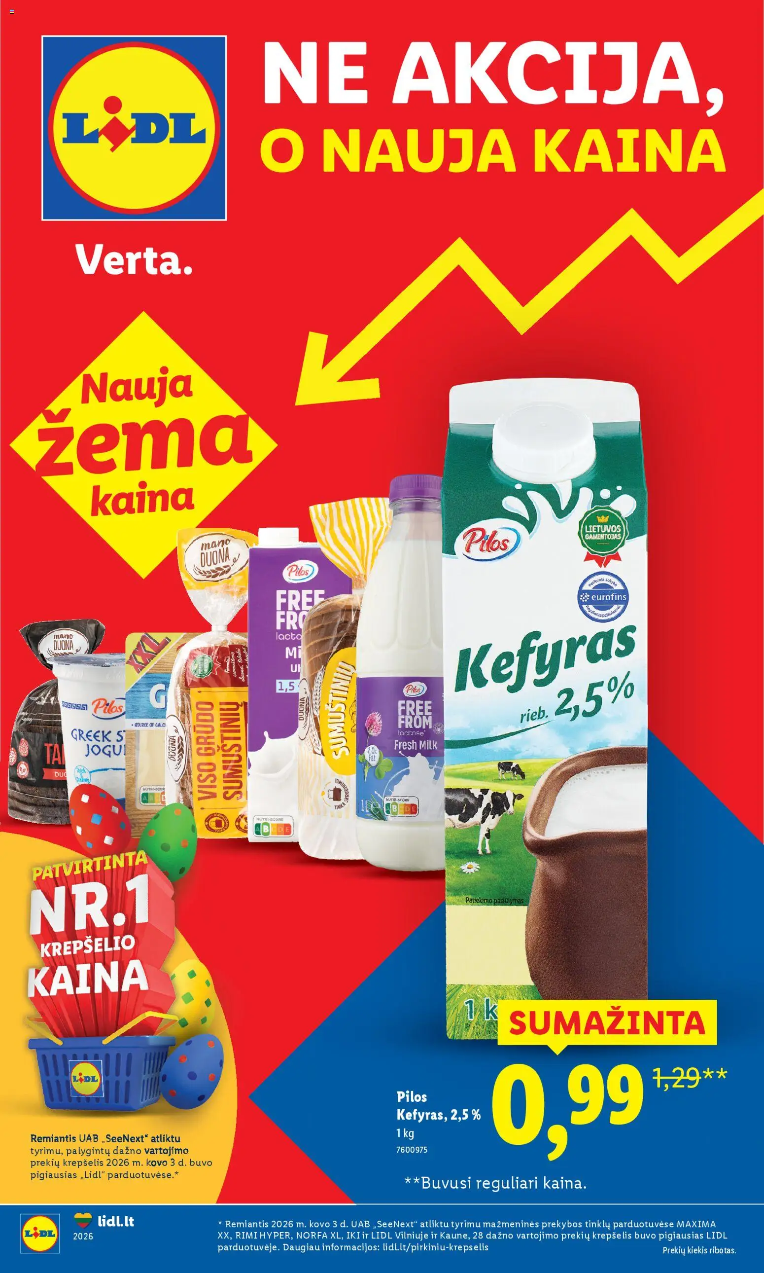 LIDL akcijos nuo 23.03.2026 | Puslapis: 1 | Prekių: Duona, Krepšelis