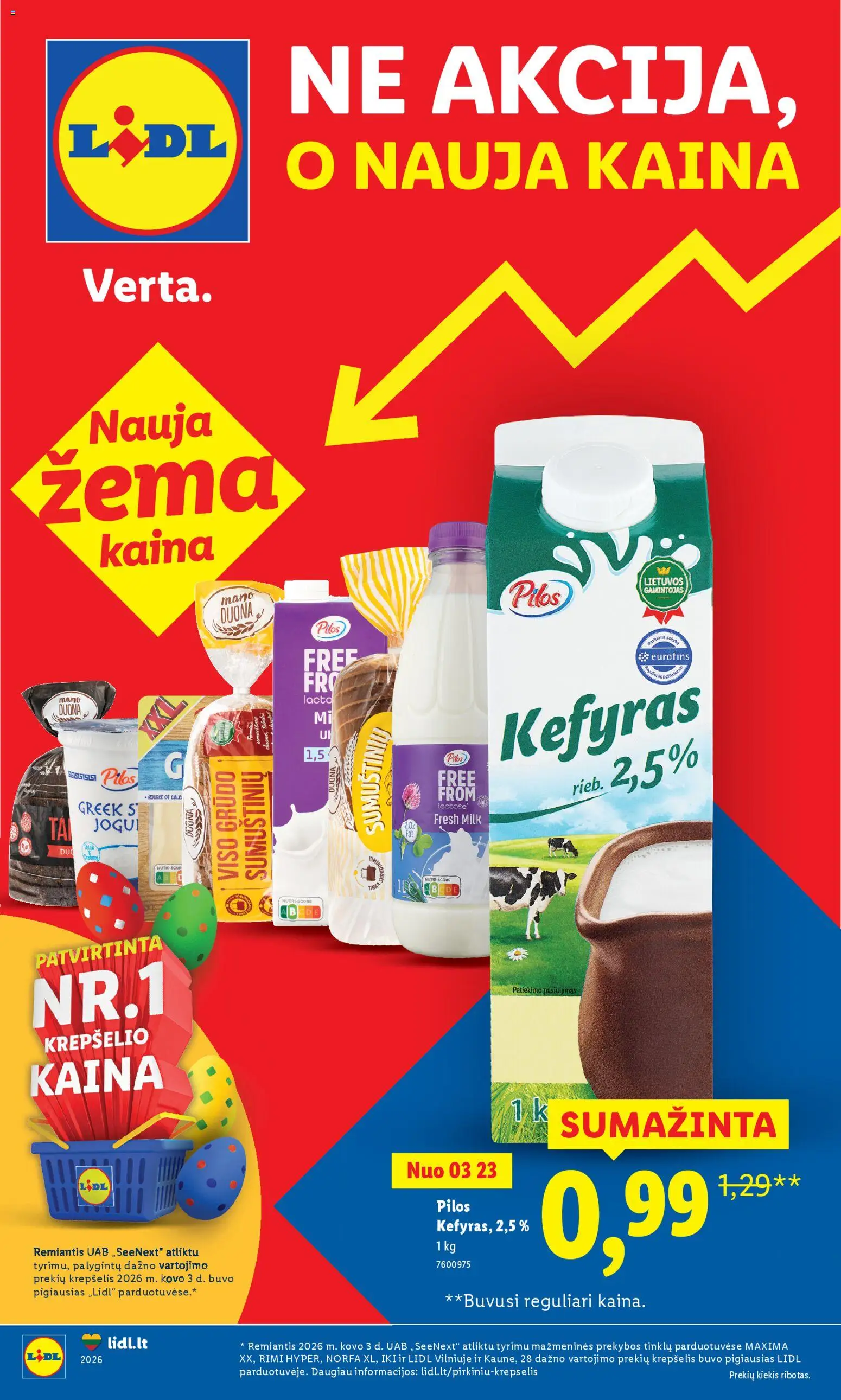 LIDL akcijos nuo 23.03.2026 | Puslapis: 1 | Prekių: Duona, Krepšelis