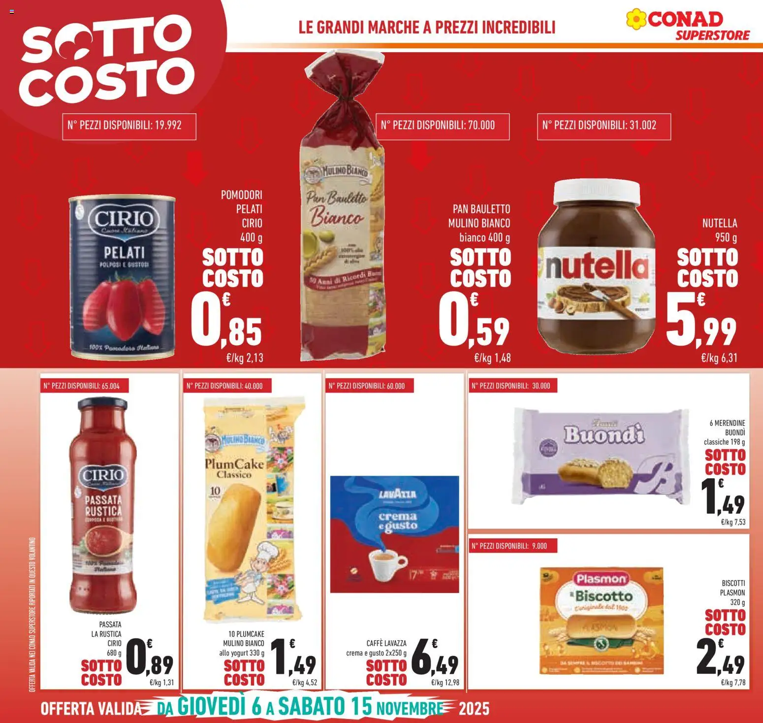 Volantino Conad del 06.11.2025 | Pagina: 6 | Prodotti: Crema, Yogurt, Biscotti, Merendine