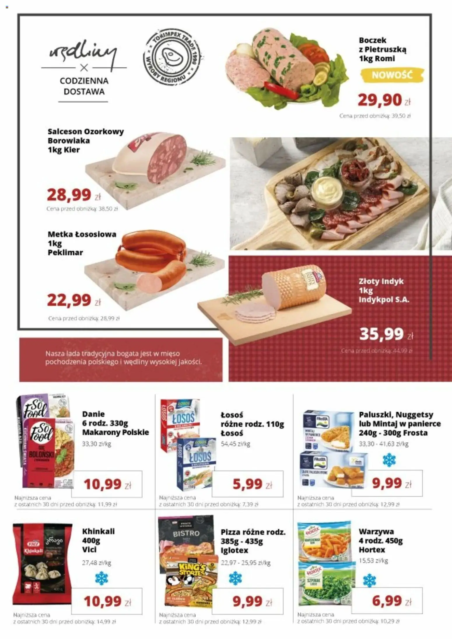 Torimpex gazetka od 07.04.2026 | Strona: 5 | Produkty: Mięso, Mintaj, Łosoś, Boczek