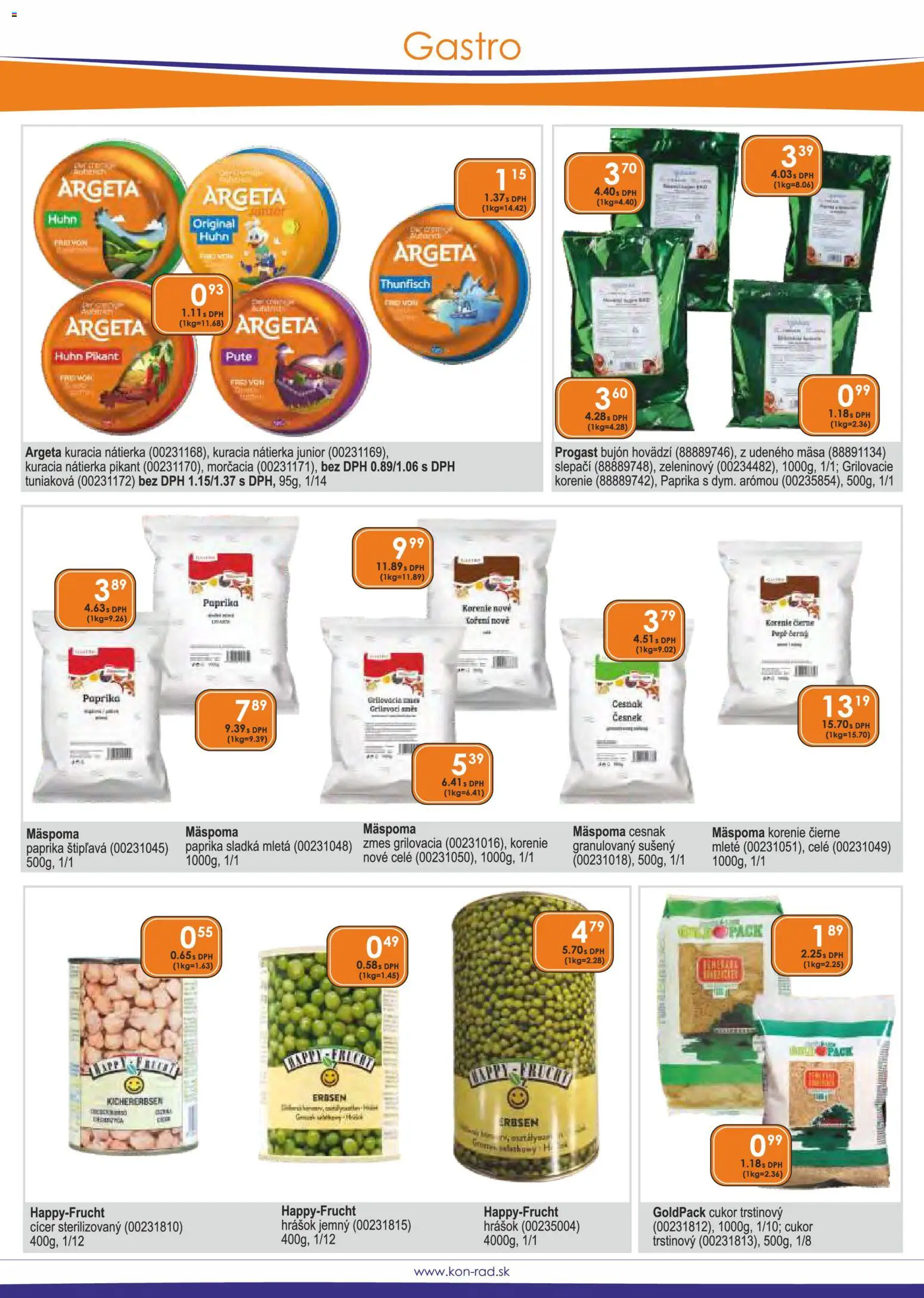 Nové KON - RAD akcie – leták je platný od 01.03.2026 | Strana: 35 | Produkty: Paprika, Hrášok, Cesnak, Korenie