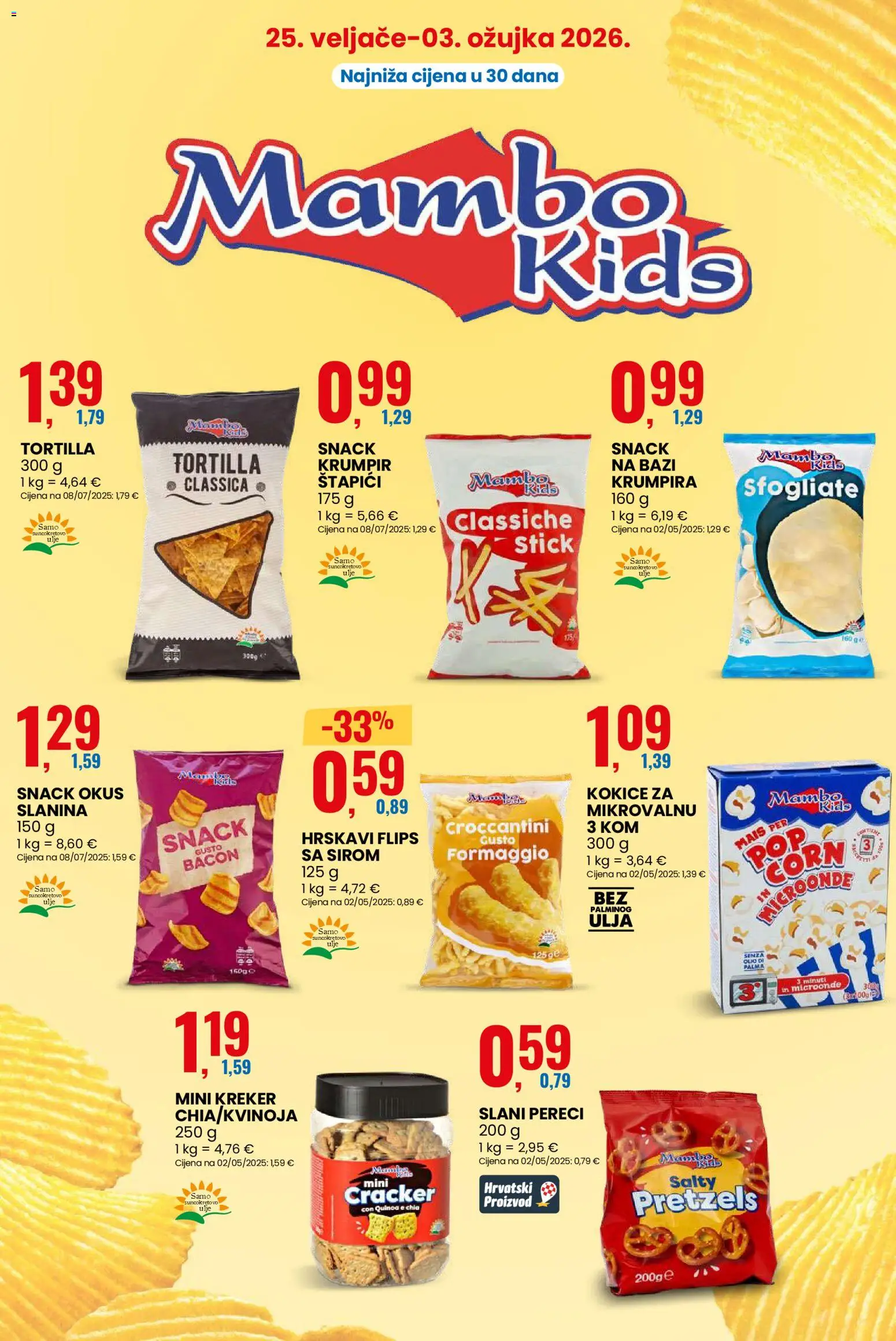 Eurospin katalog | vrijedi od 25.02.2026 | Stranica: 8 | Proizvodi: Flips, Ulje, Štapići, Pereci