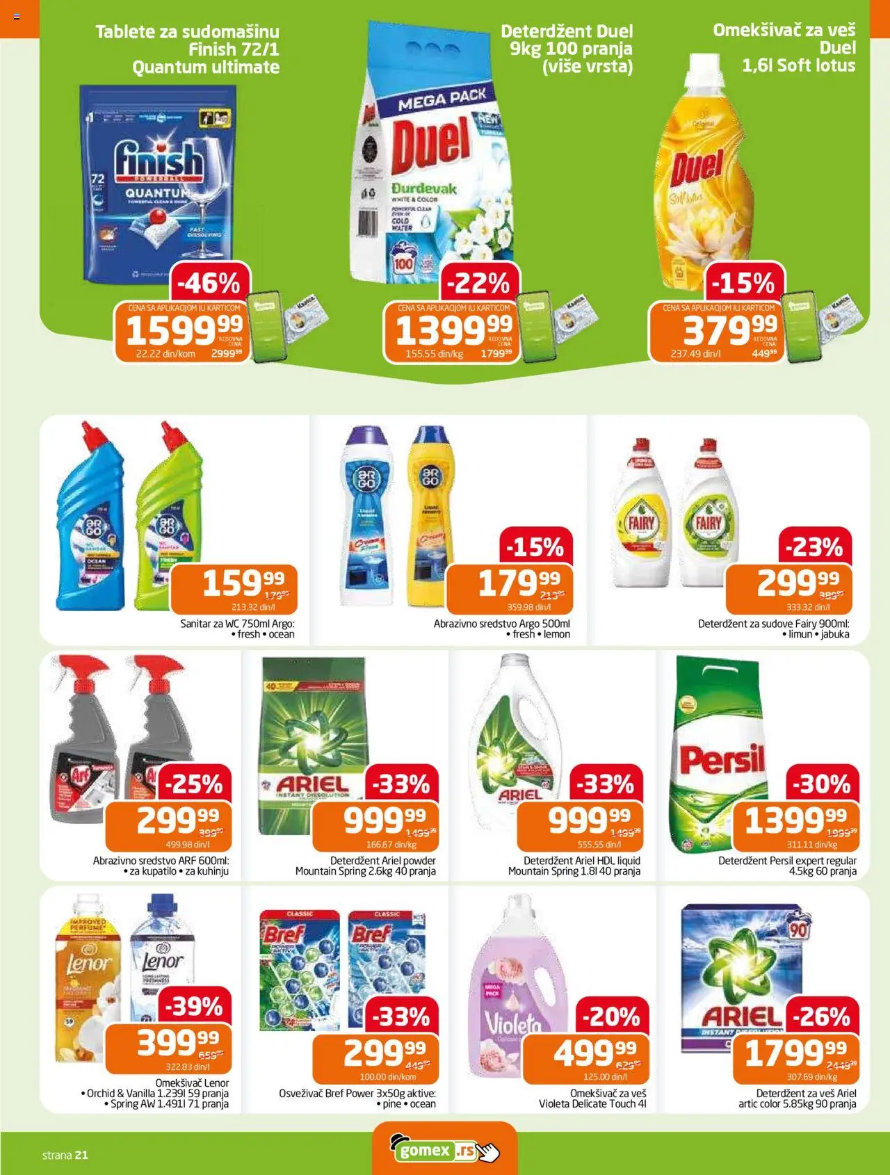 Gomex katalog - važi od 27.08.2025 | Strana: 21 | Proizvode: Deterdžent, Lenor, Persil, Omekšivač za veš