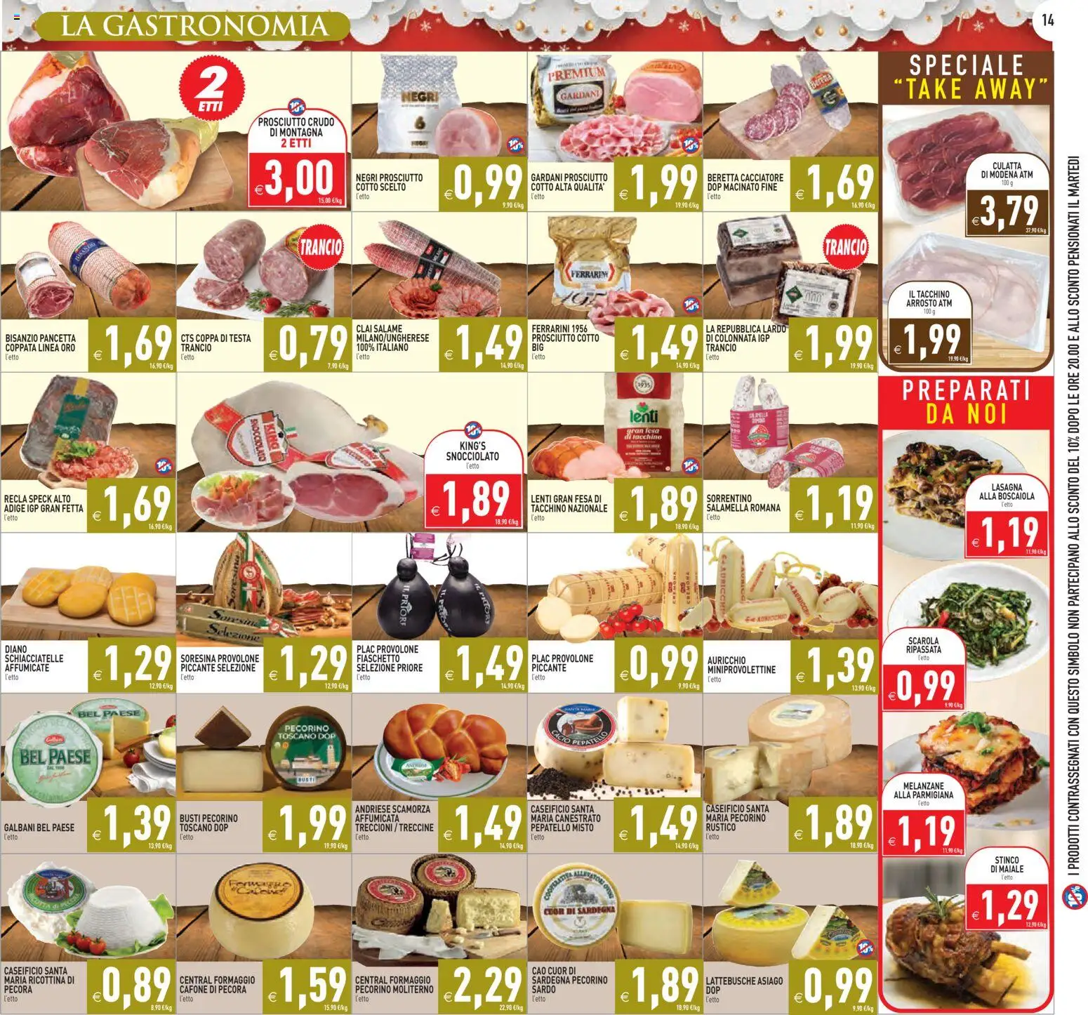 Volantino PIM Supermercati del 06.12.2025 | Pagina: 14 | Prodotti: Arrosto, Provolone, Tacchino, Pecorino