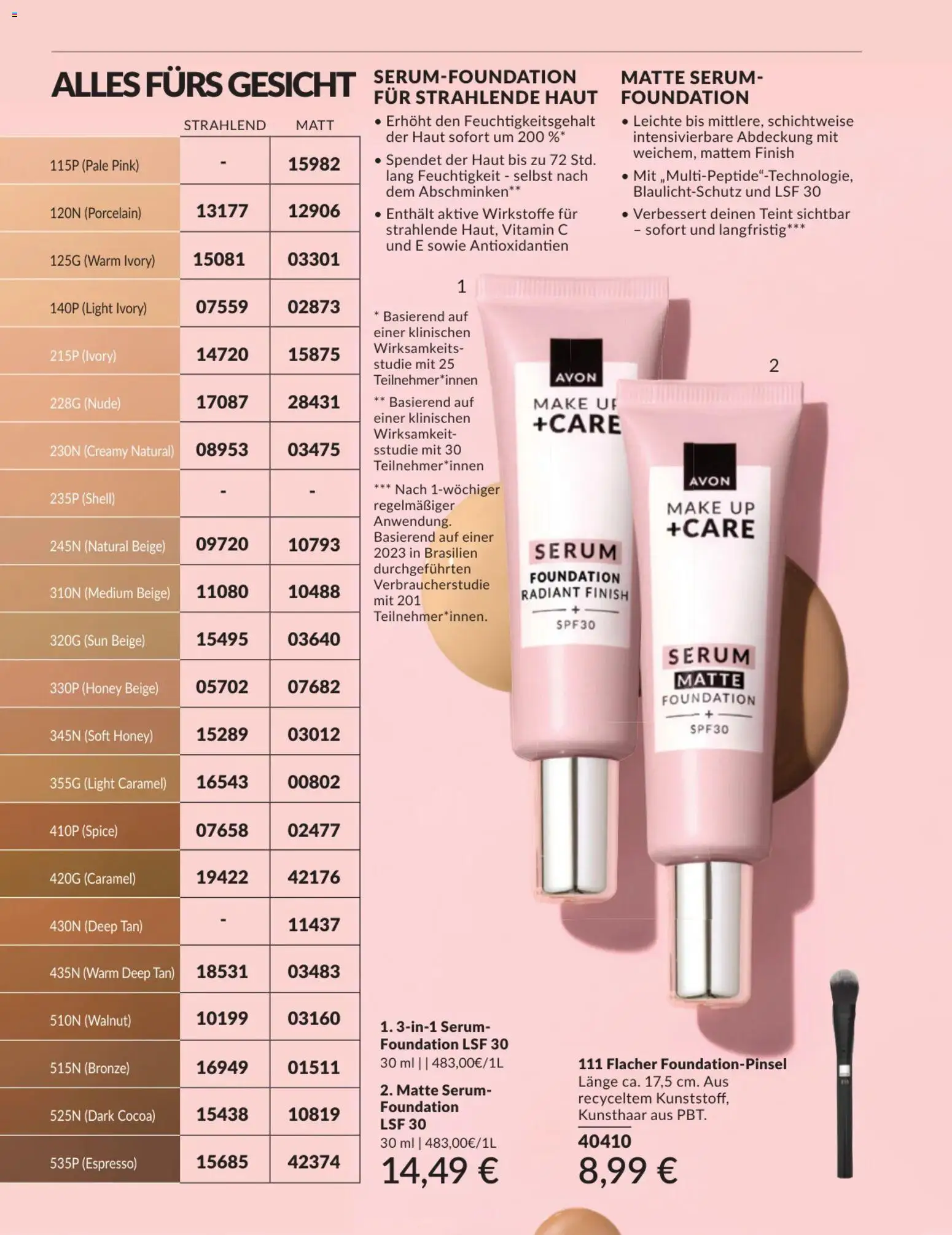 AVON Broschüre Februar 2026 – gültig ab 01.02.2026 | Seite: 11 | Produkte: Finish, Foundationpinsel, Foundation, Serum