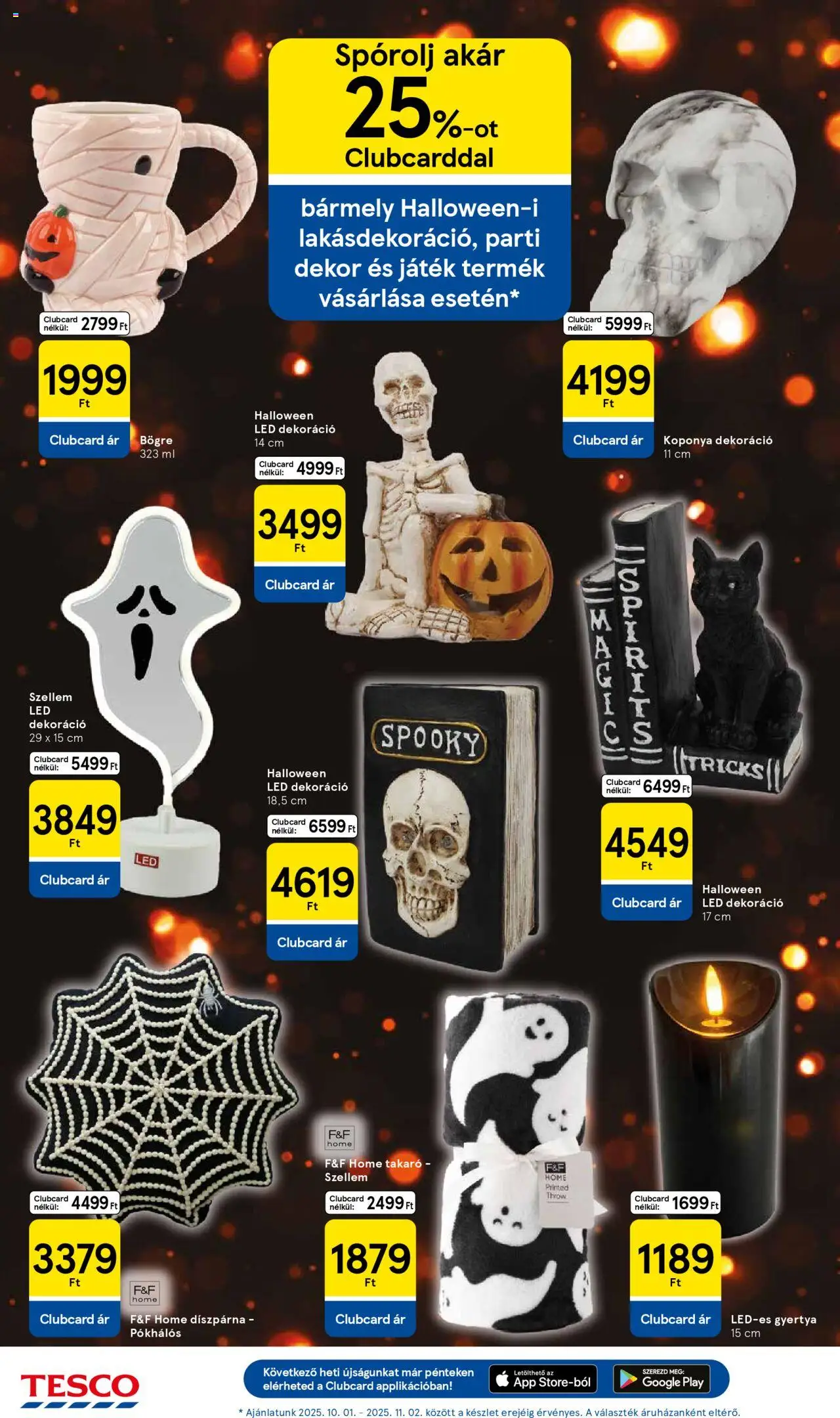 Tesco akciós ujság - amely érvényes a következő dátumtól: 16.10.2025 | Oldal: 32 | Termékek: Bögre, Takaró, Dekoráció, Díszpárna