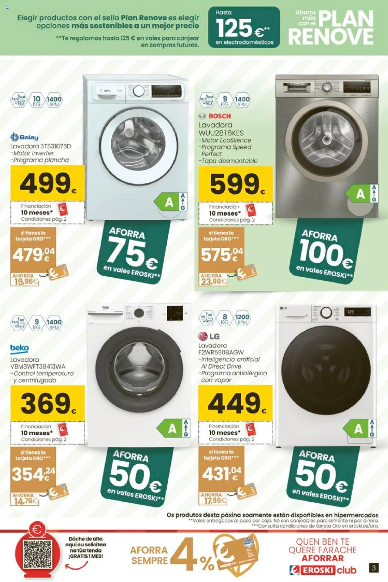 Eroski - Ahorra más con el Plan Renove │ válido desde el 18.09.2025 | Página: 3 | Productos: Té, Lavadora, Plancha