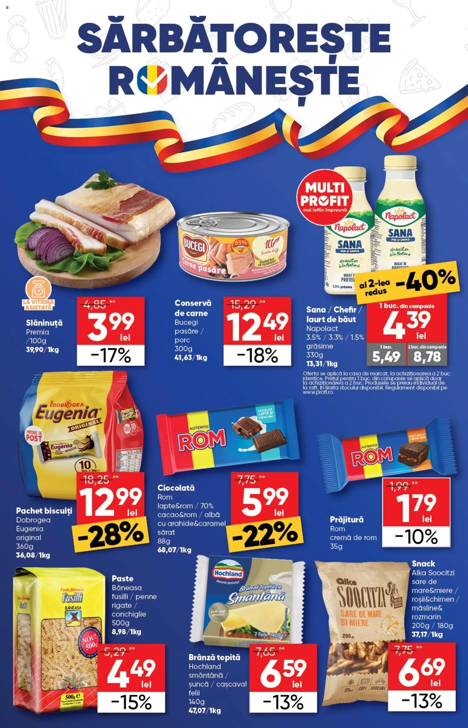 Noul catalog Profi – valabil de la 21.01.2026 | Pagină: 4 | Produse: Prăjitură, Brânză, Șuncă, Paste