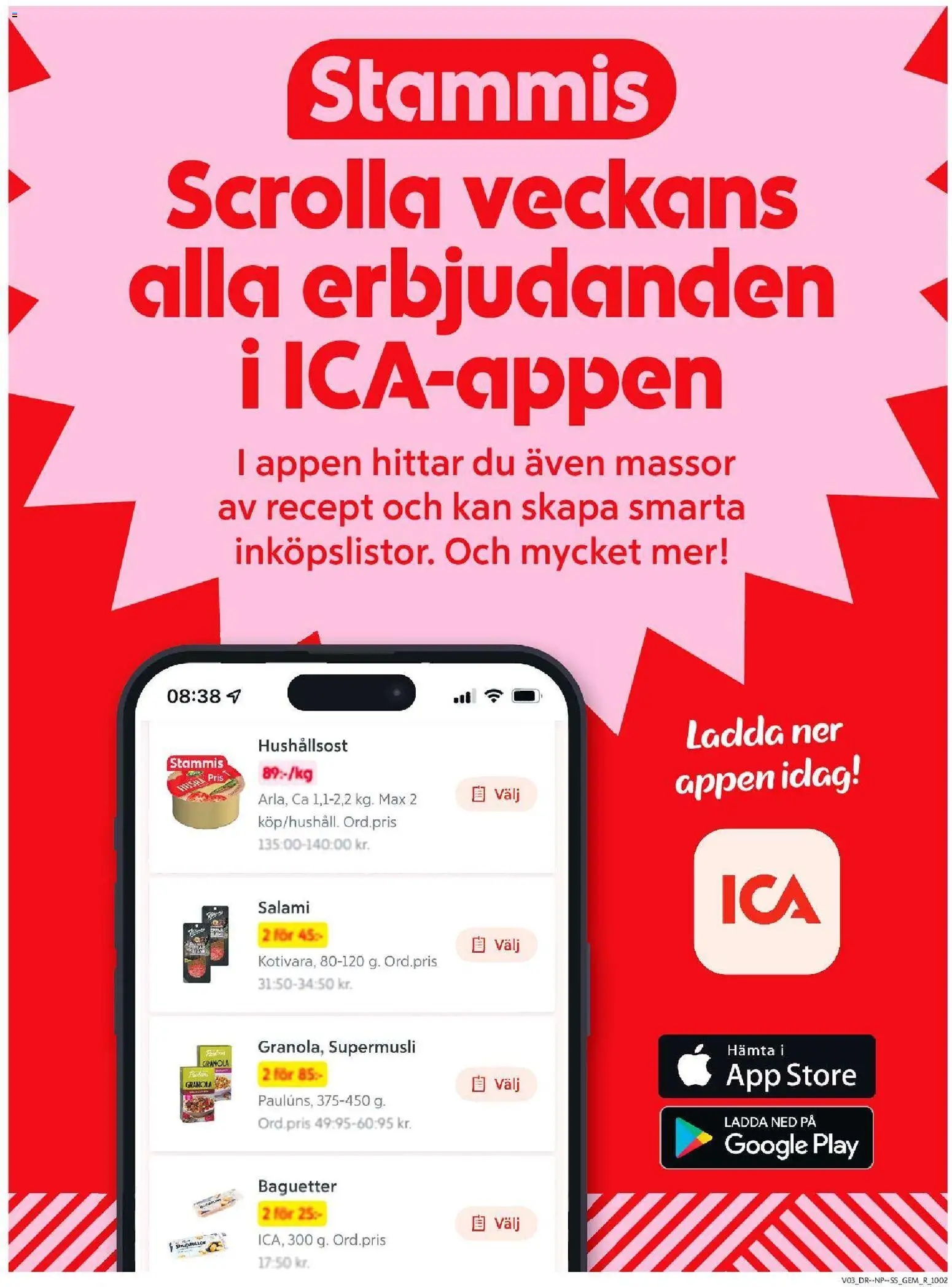 ICA Supermarket reklamblad aktuell från 12.01.2026 | Sida: 7 | Produkter: Hushållsost, Salami, Granola