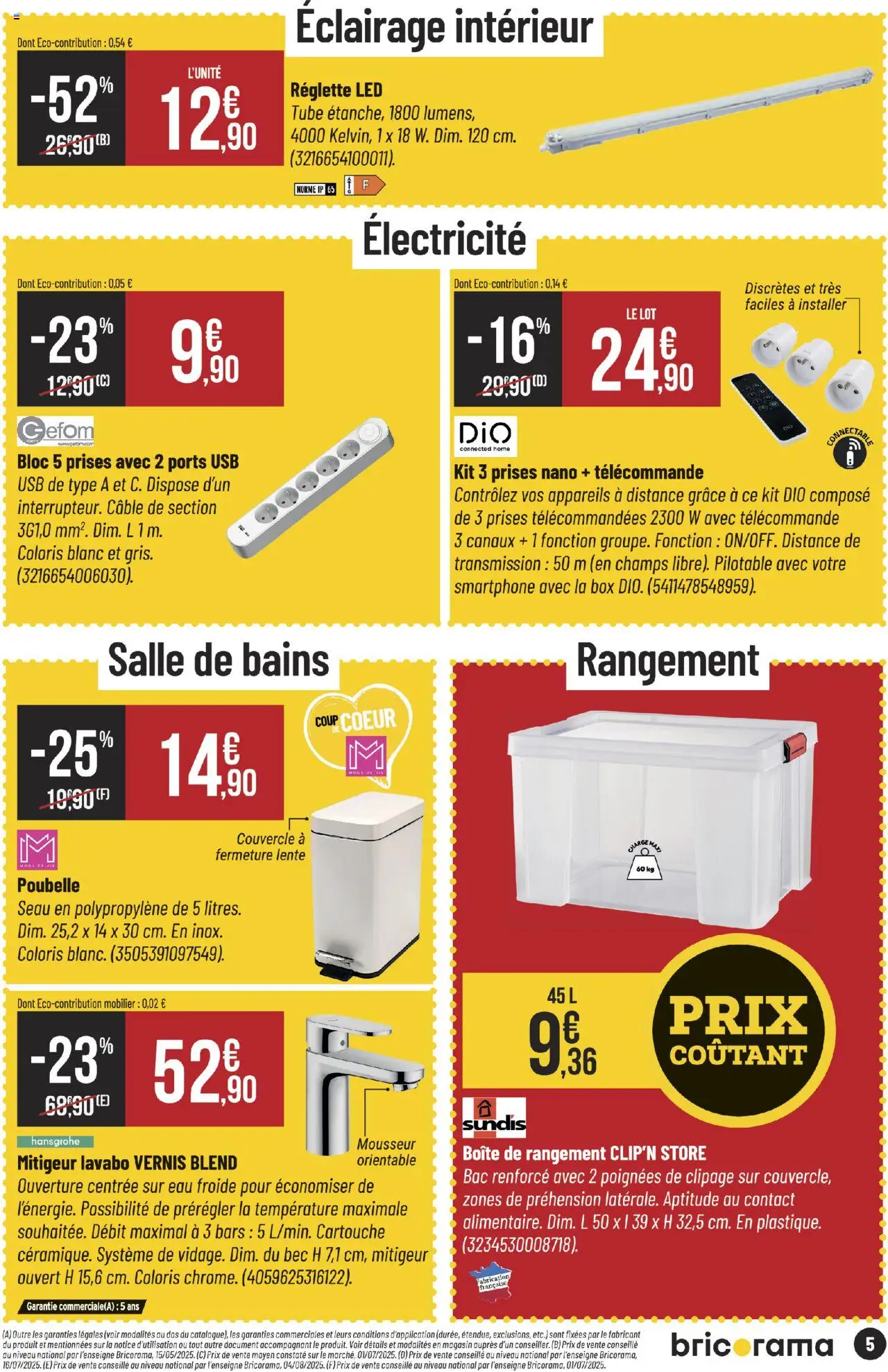  | Page: 5 | Produits: Smartphone, Lavabo, Télécommande, Boîte de rangement