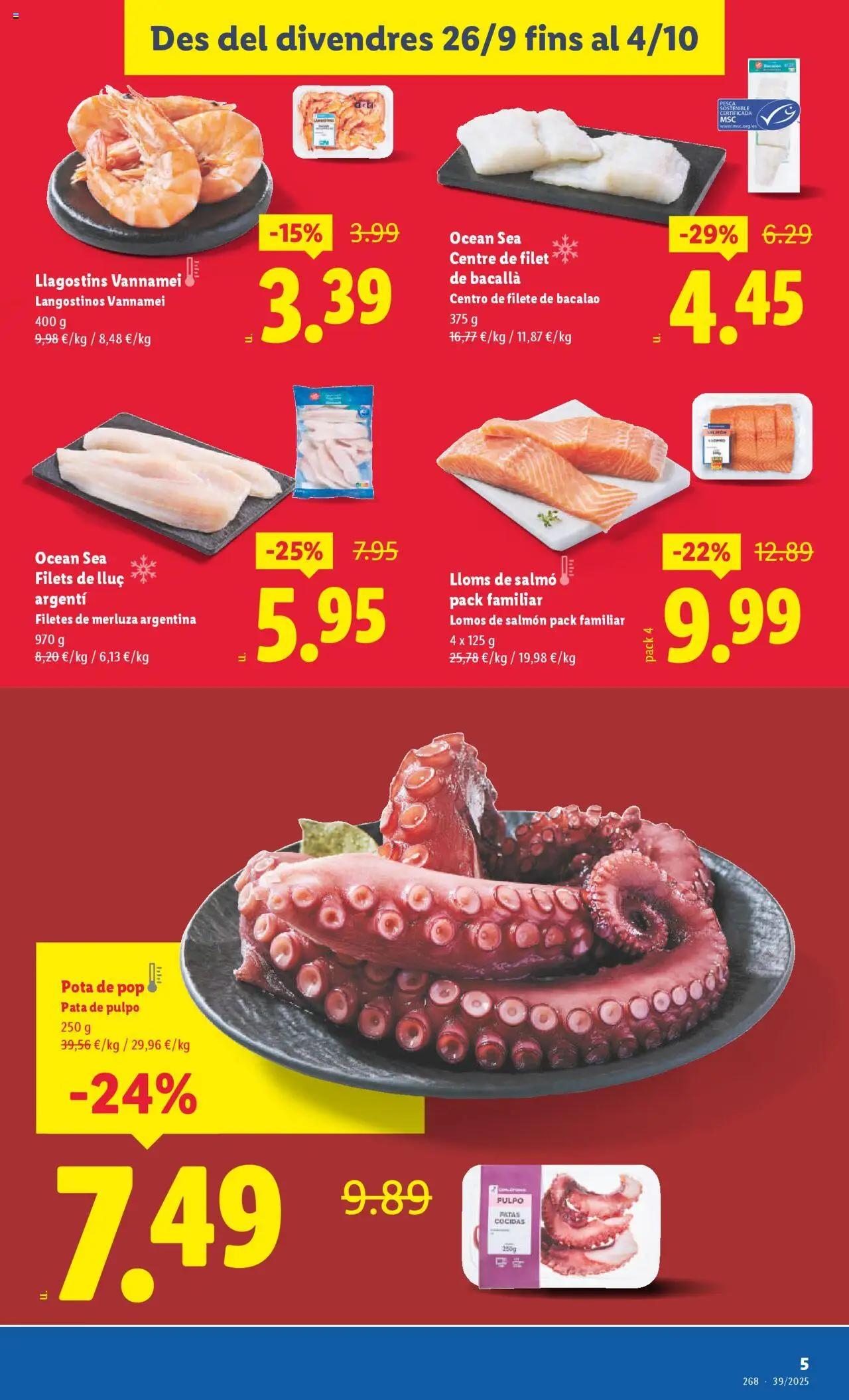 Lidl - Manresa │ válido desde el 26.09.2025 | Página: 5 | Productos: Filetes de merluza, Filete