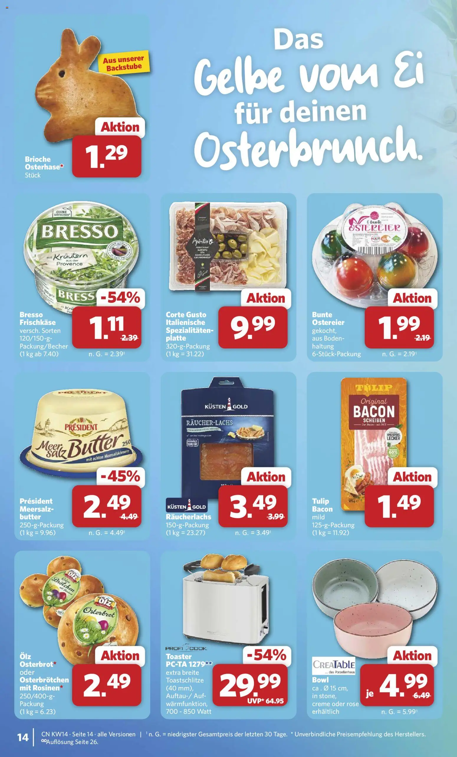 Combi Prospekt 	 – gültig ab 30.03.2026 | Seite: 15 | Produkte: Toaster, Butter, Bresso, Creme
