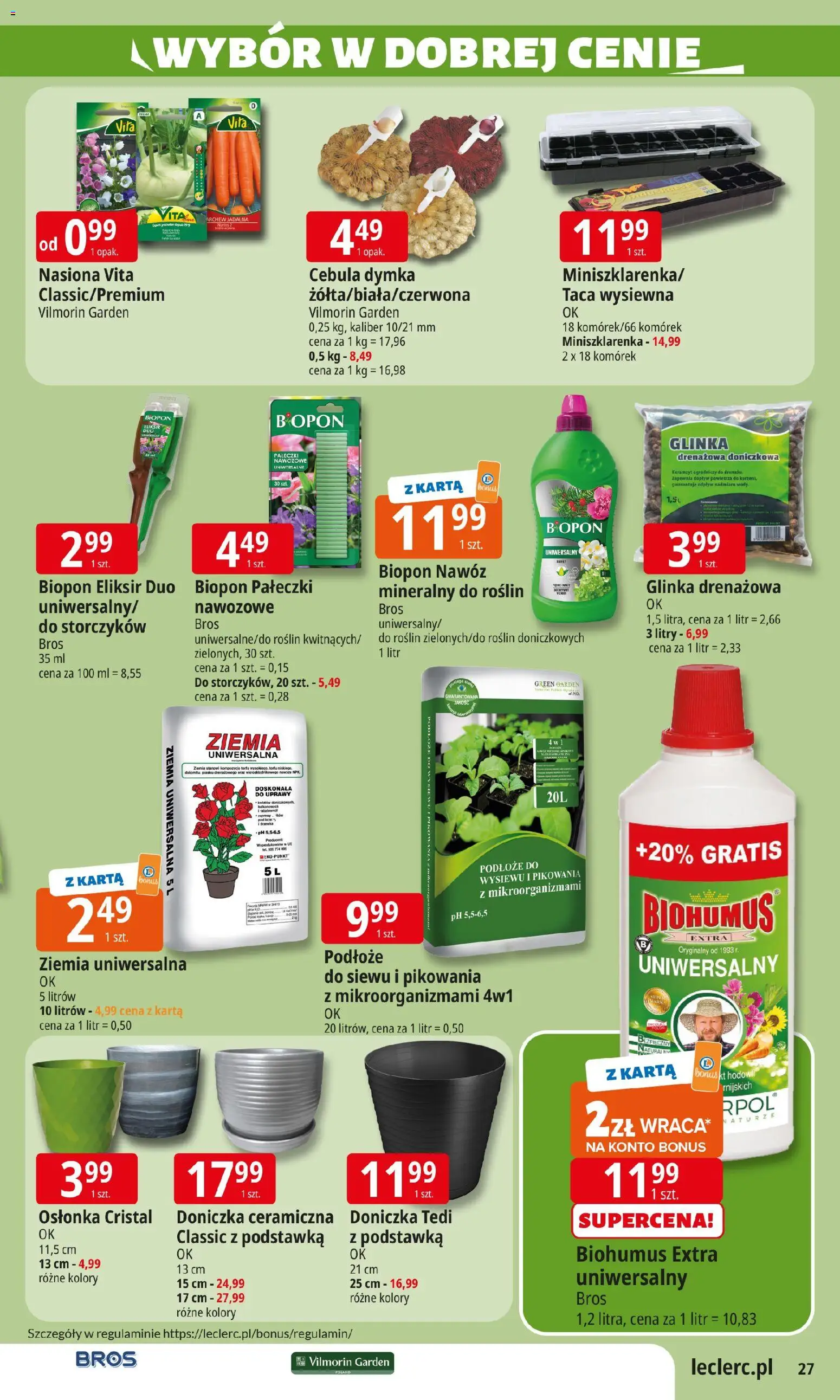 E.Leclerc Gazetka - Wrocław od 13.01.2026 | Strona: 27 | Produkty: Karta, Ziemia uniwersalna, Ziemia, Doniczka