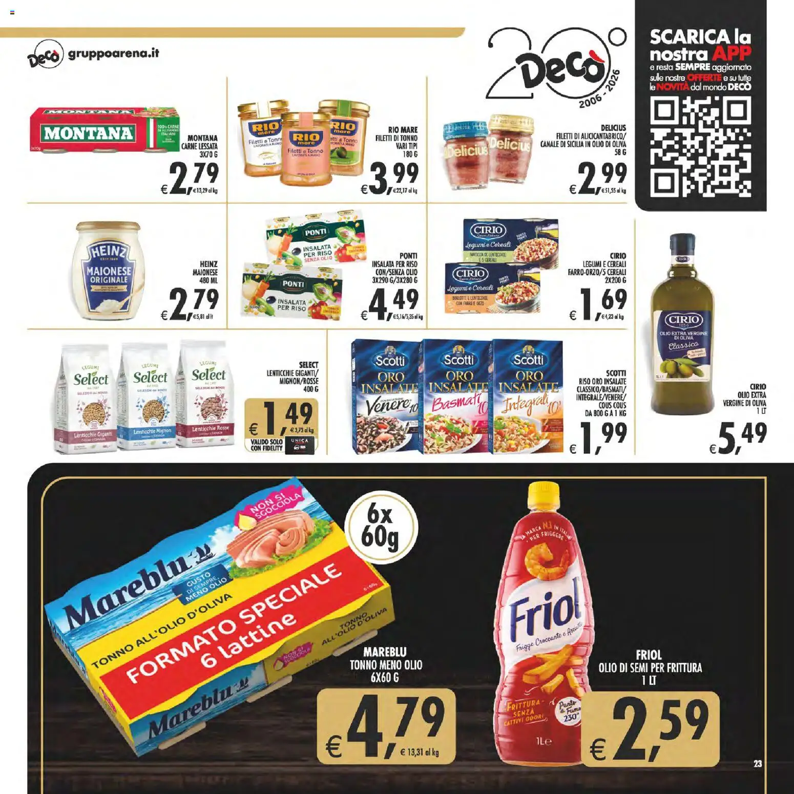 Volantino Decò del 07.04.2026 | Pagina: 23 | Prodotti: Insalata, Lenticchie, Maionese, Olio