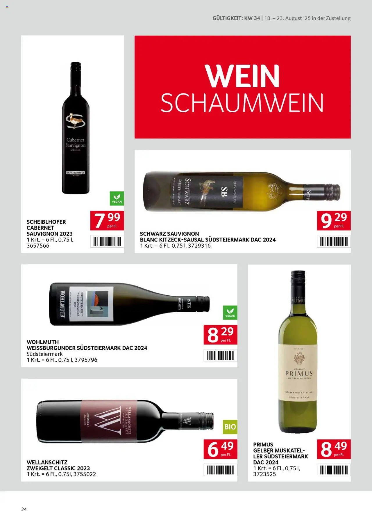 Transgourmet Zustellaktion gültig ab 17.08.2025 | Seite: 24 | Produkte: Wein