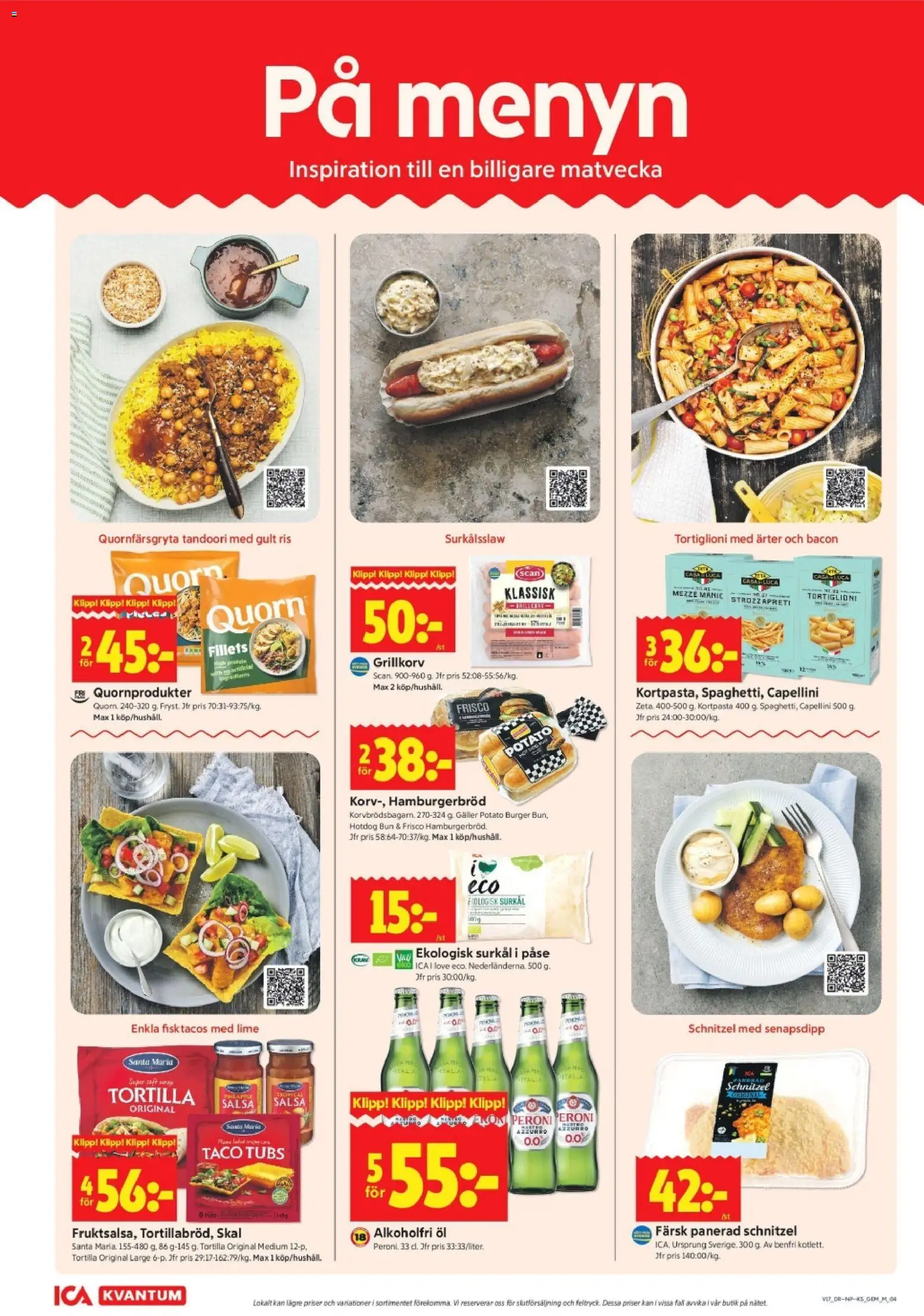ICA Kvantum reklamblad aktuell från 20.04.2026 | Sida: 4 | Produkter: Galler, Hamburgerbröd, Ris, Lime