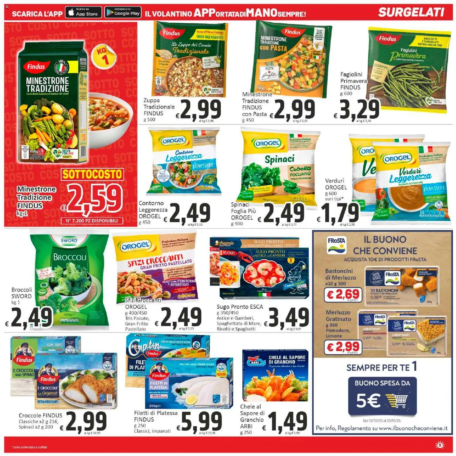 Volantino Paghi Poco del 30.10.2025 | Pagina: 9 | Prodotti: Minestrone, Limone, Pasta, Astice