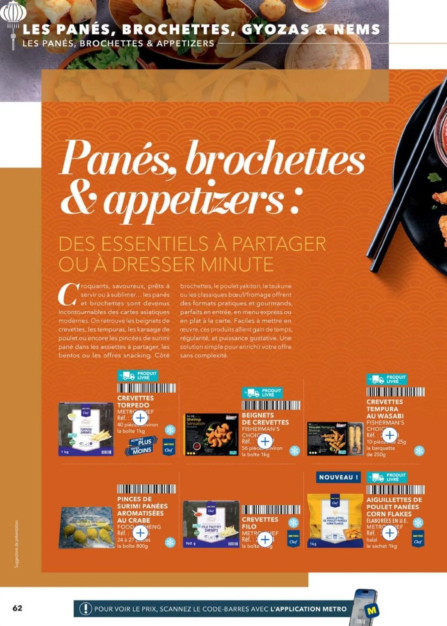 {H1} | Page: 62 | Produits: Pinces, Crevettes, Wasabi, Crabe