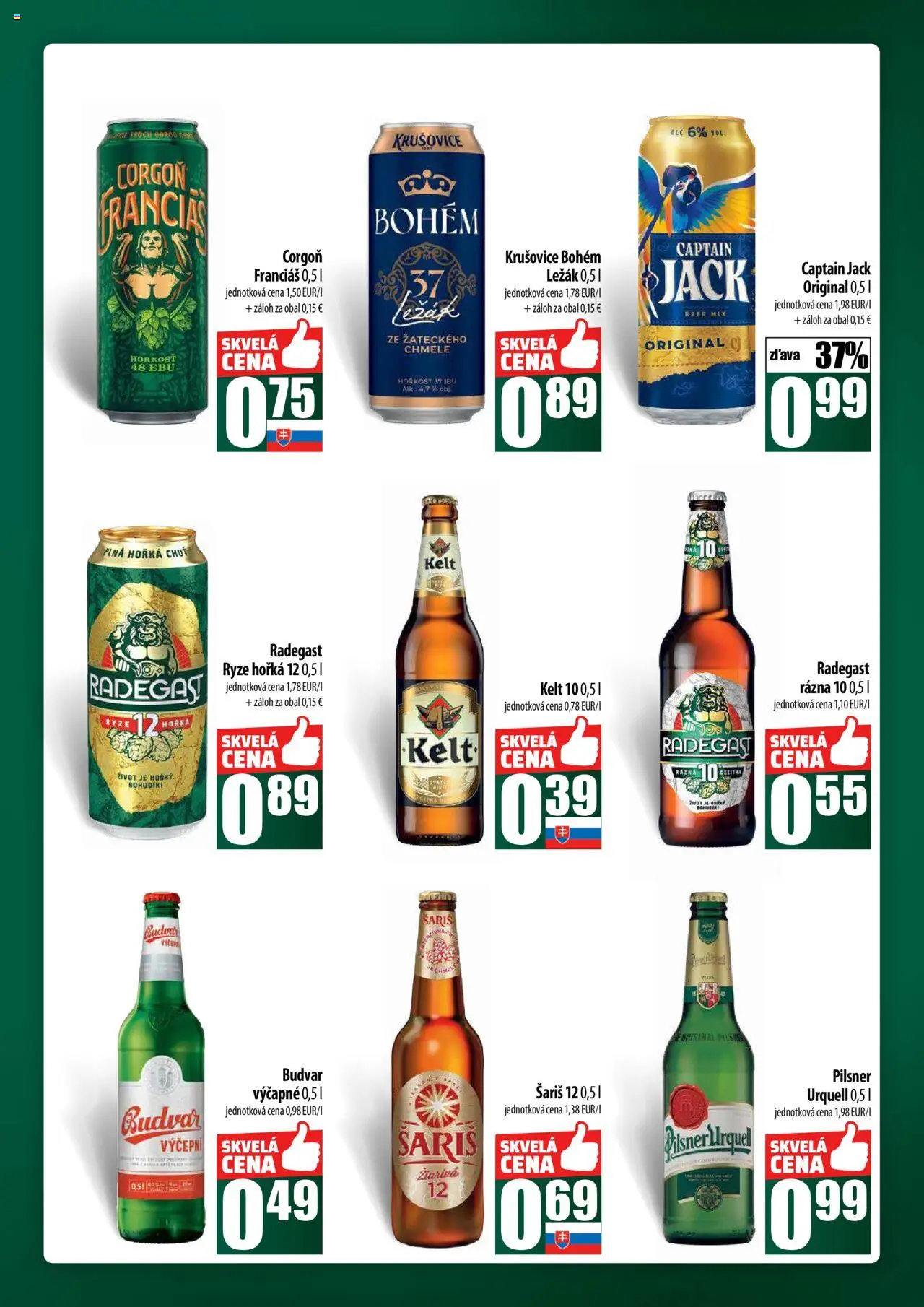 Nové COOP Jednota akcie – leták je platný od 16.10.2025 | Strana: 55 | Produkty: Kelt, Krušovice, Budvar, Corgoň