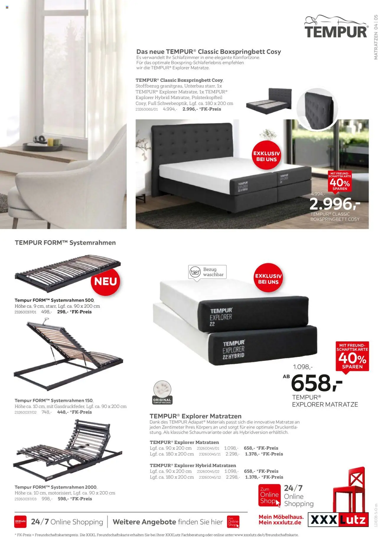 XXXL Lutz Tempur Spezial - gültig ab dem 18.08.2025 | Seite: 5 | Produkte: Matratze, Boxspringbett