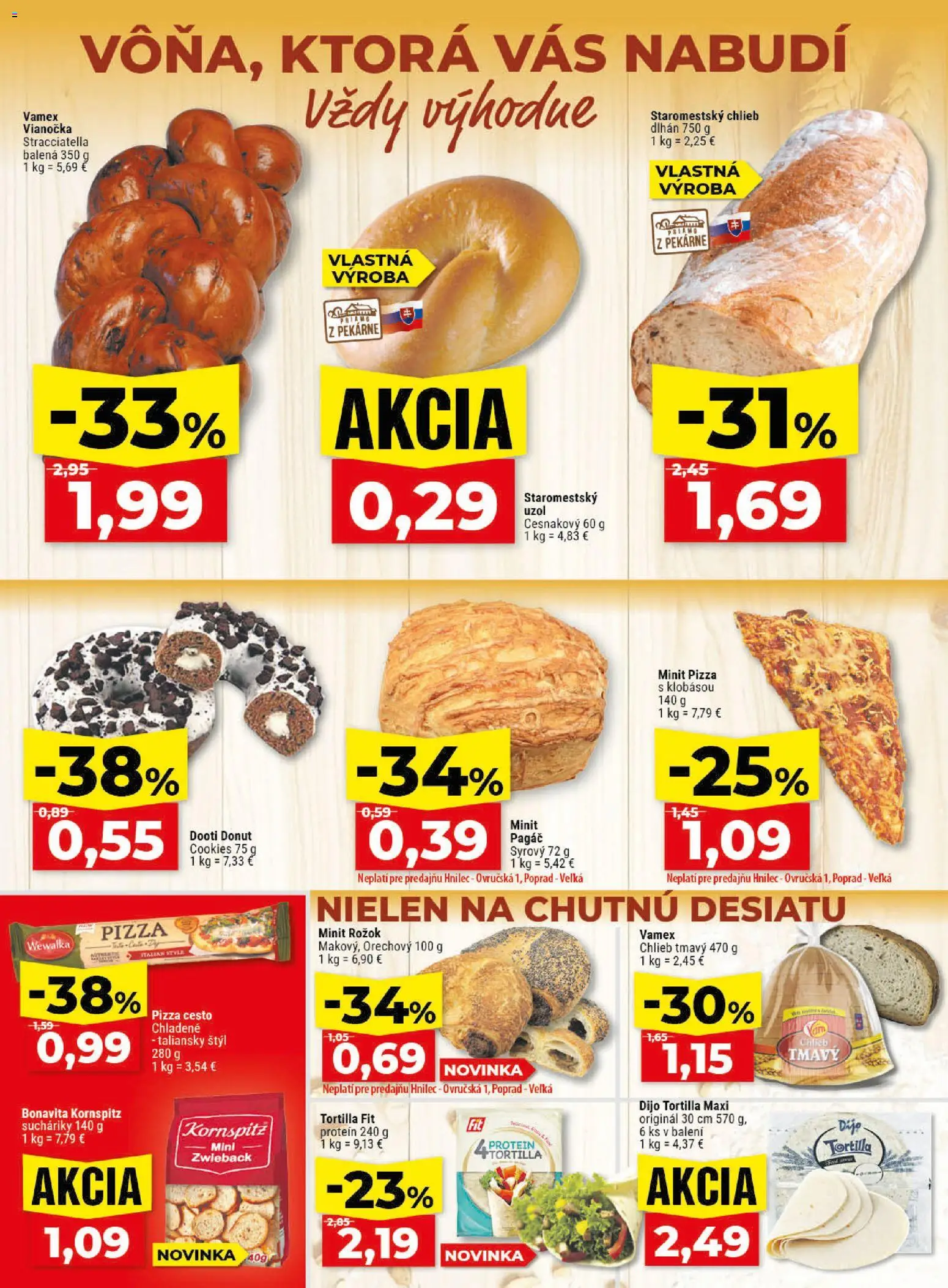 Nové Klas akcie – leták je platný od 27.04.2026 | Strana: 8 | Produkty: Chlieb, Pizza, Donut, Vianočka