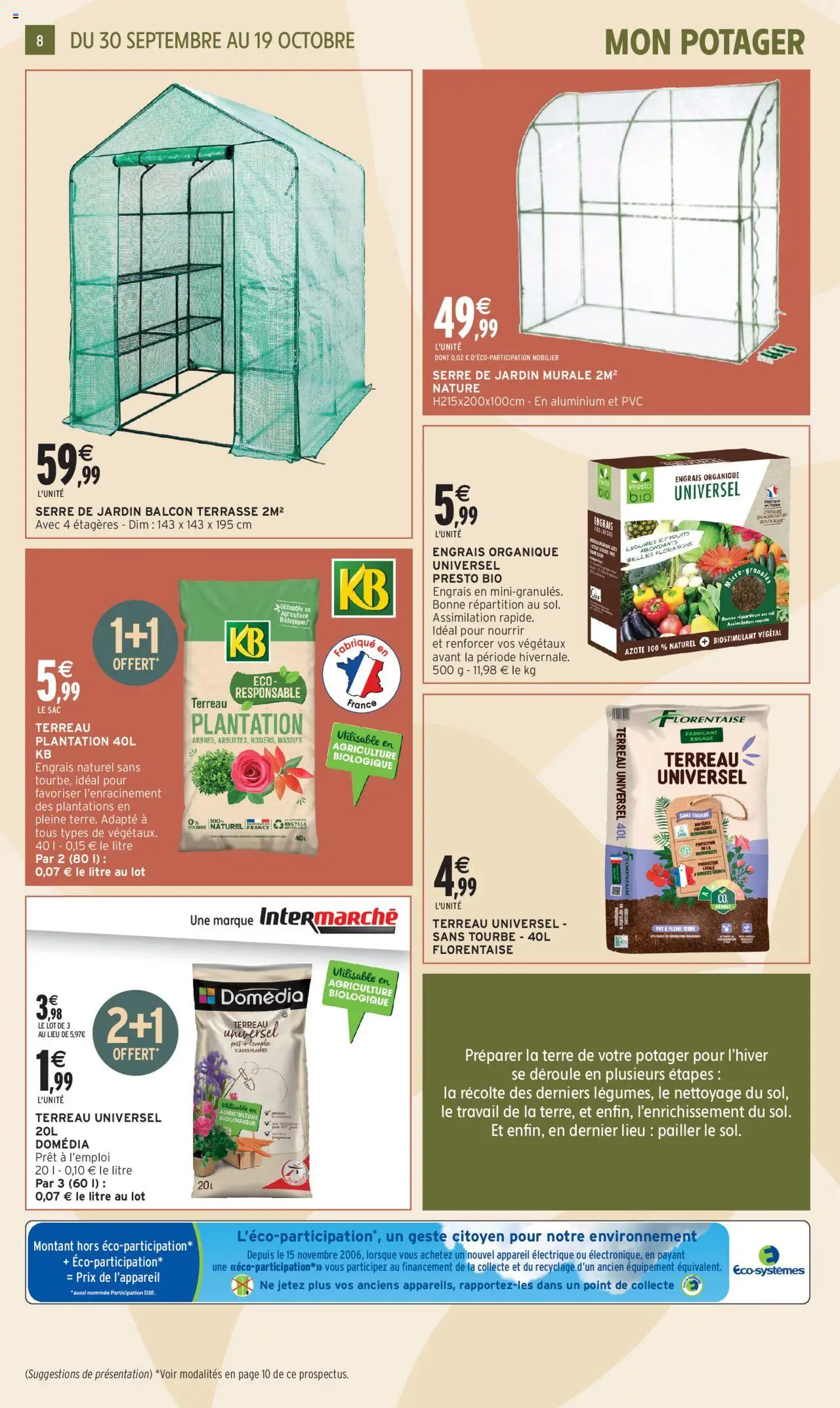  | Page: 8 | Produits: Sac, Terreau Universel, Plantes, Serre de jardin