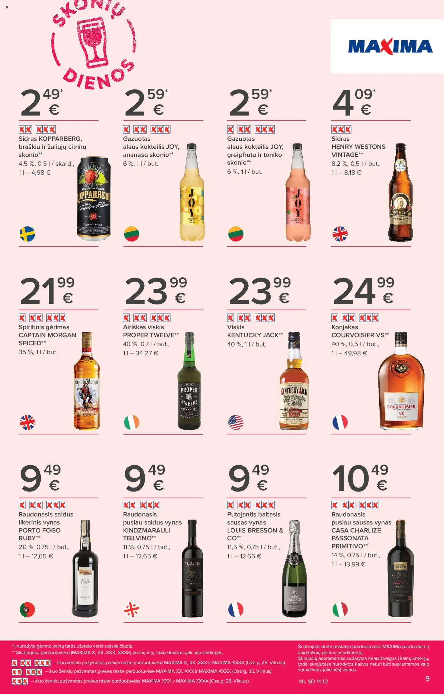 MAXIMA akcijos nuo 30.10.2025 | Puslapis: 9 | Prekių: Viskis, Vynas