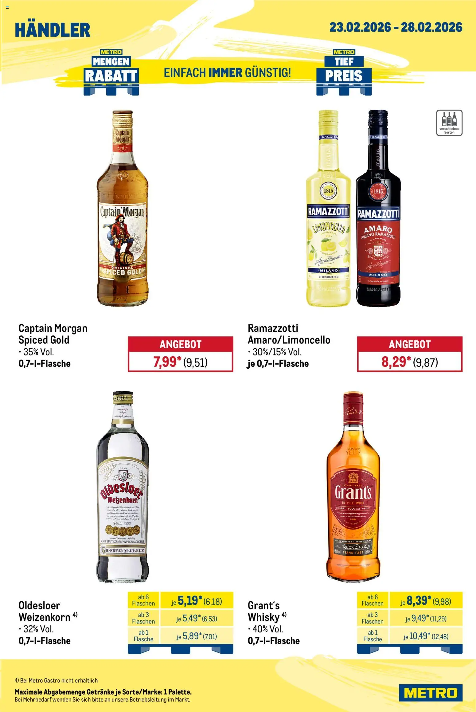 Metro Wochen-Angebote Händler – gültig ab 23.02.2026 | Seite: 5 | Produkte: Whisky, Rama, Oldesloer, Ramazzotti