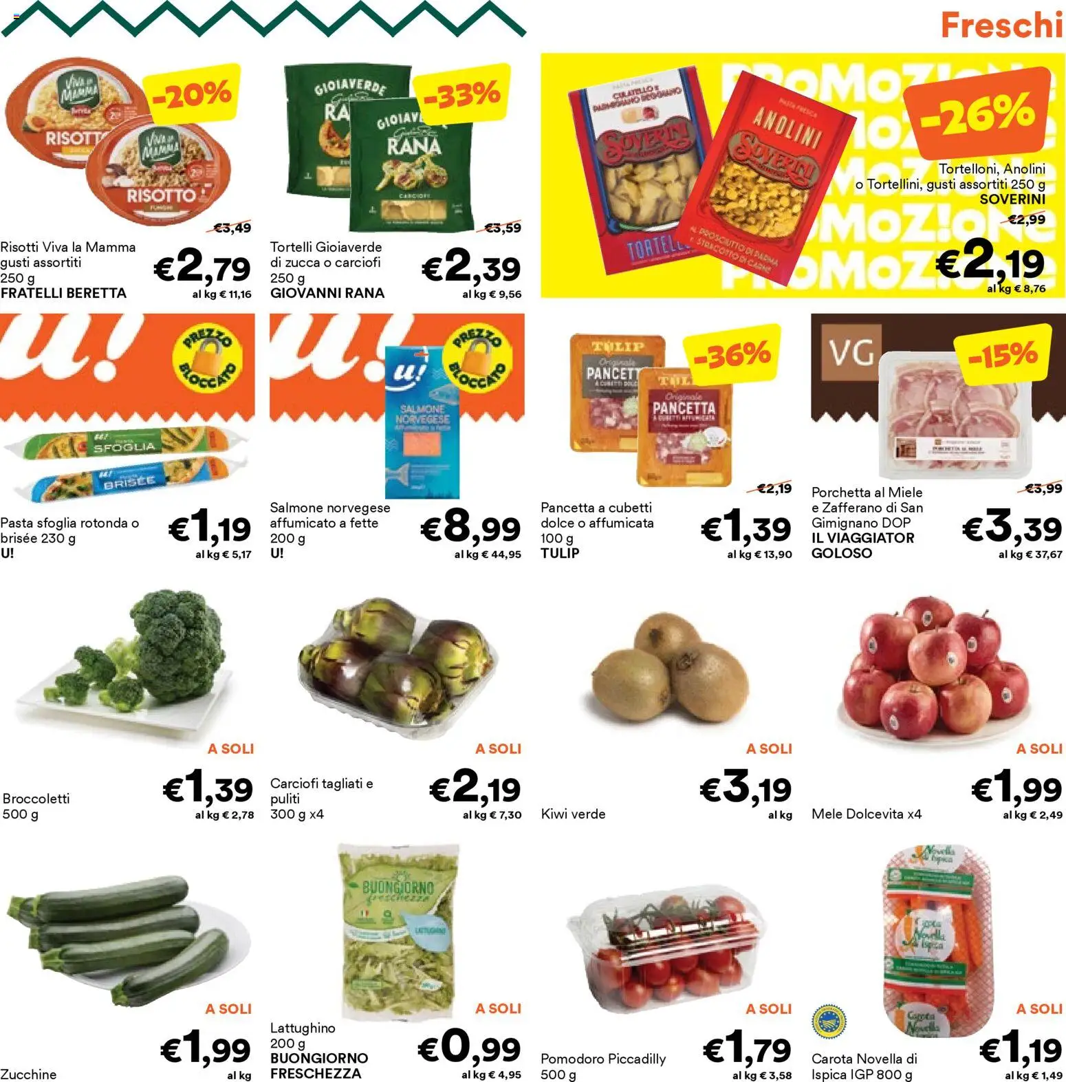 Volantino Unes del 09.03.2026 | Pagina: 17 | Prodotti: Pasta sfoglia, Pancetta, Carciofi, Zucca