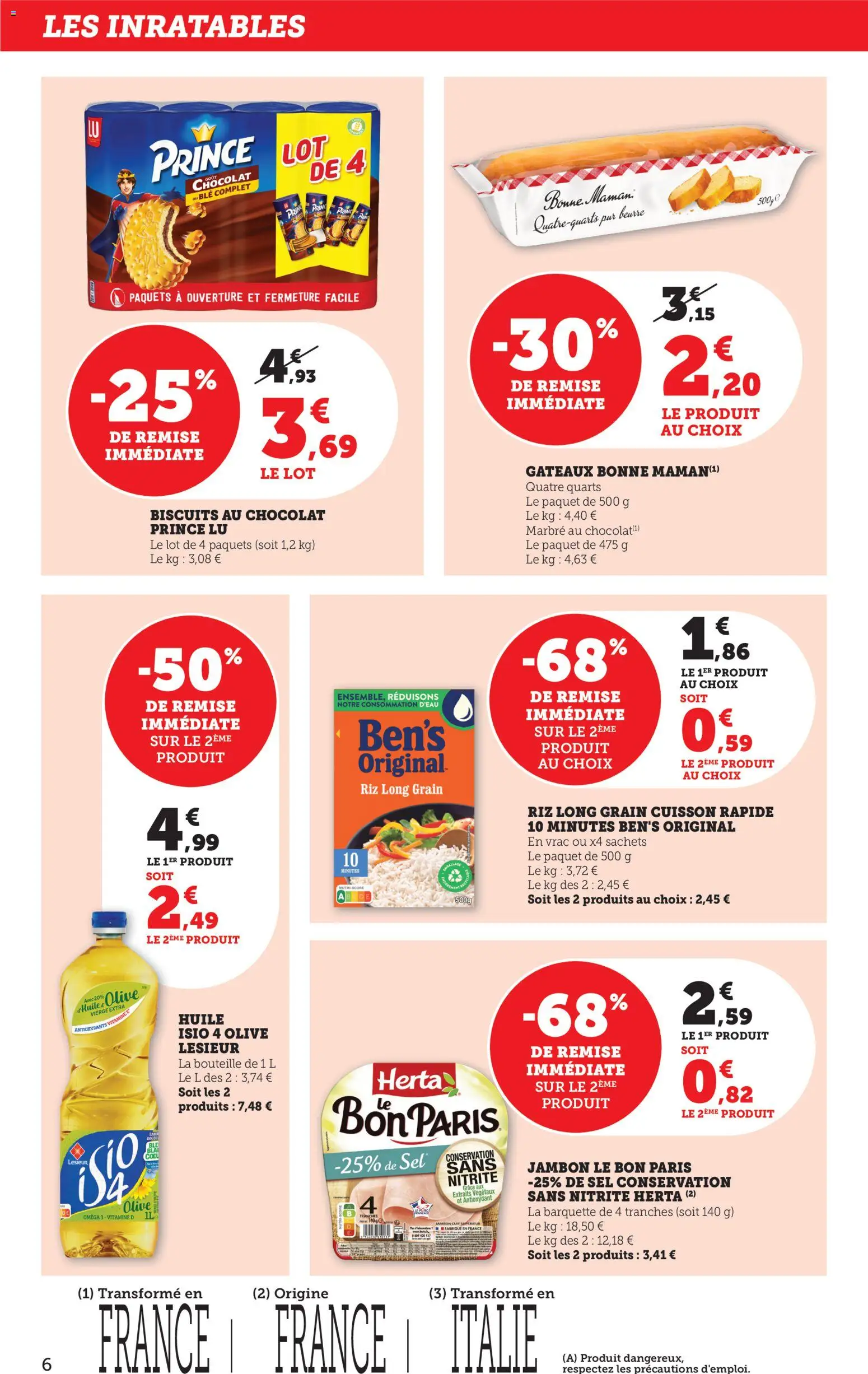 {H1} | Page: 7 | Produits: Olive, Sel, Beurre, Chocolat