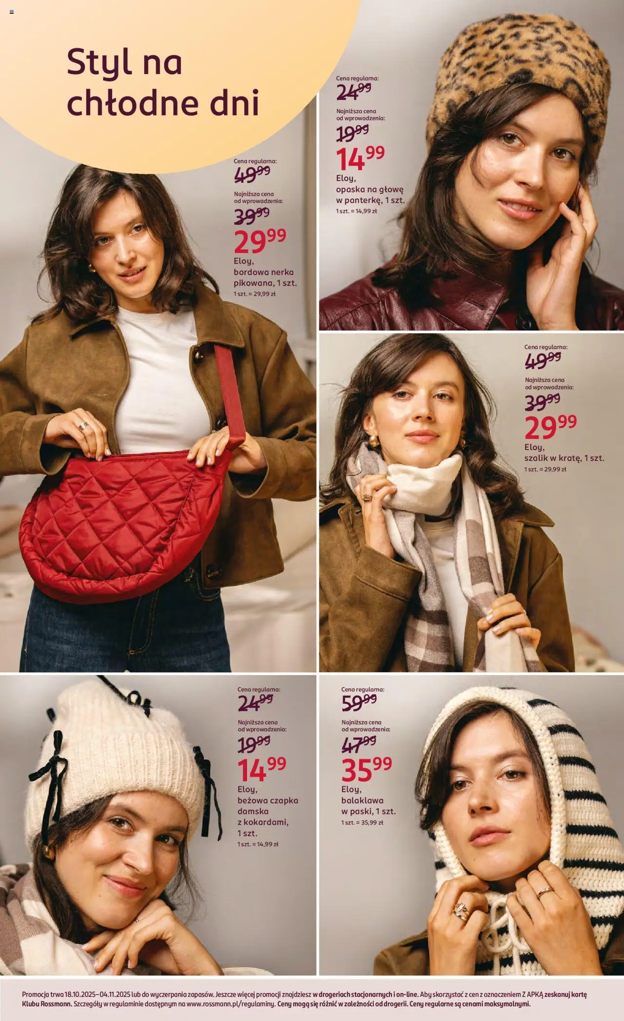 Rossmann Gazetka od 18.10.2025 | Strona: 15 | Produkty: Szalik, Czapka