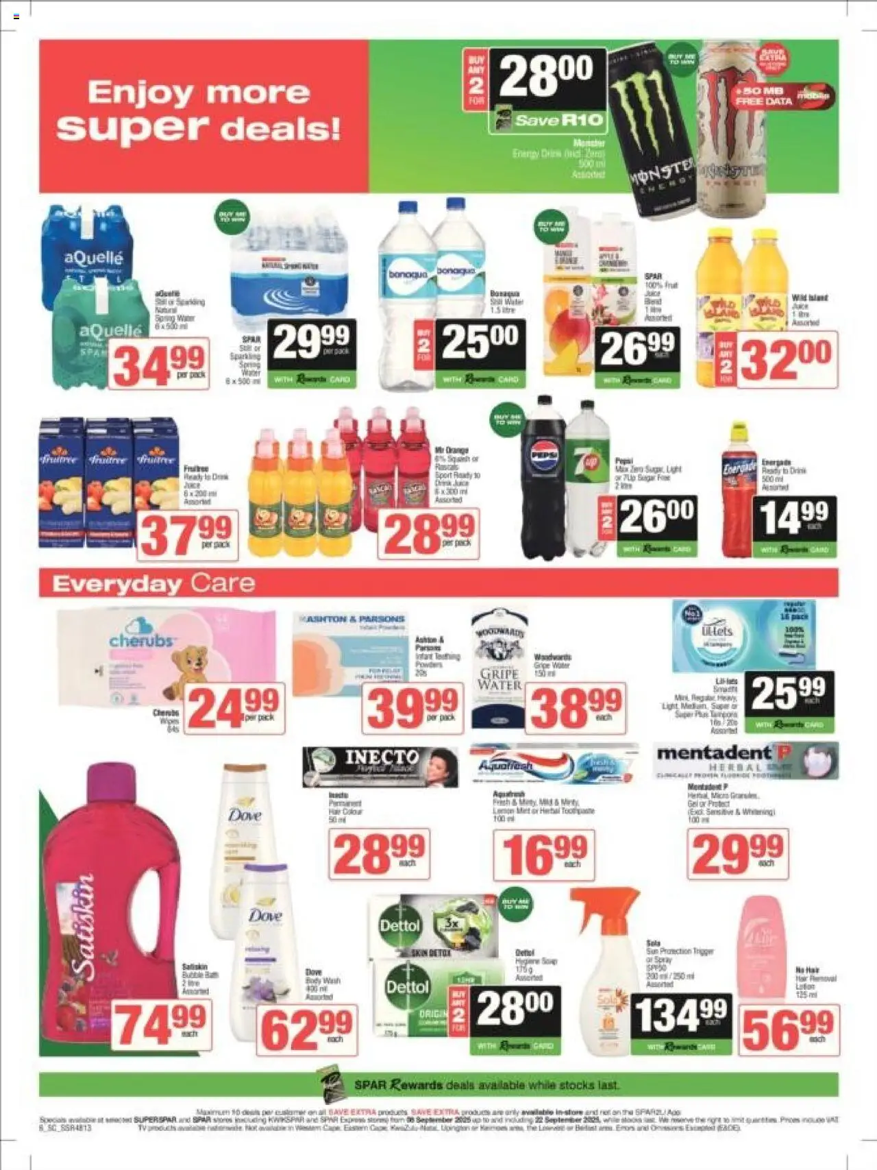 New Spar catalogue – valid from 08.09.2025 | Page: 6 | Products: Soap, Toothpaste, Body wash, Lemon