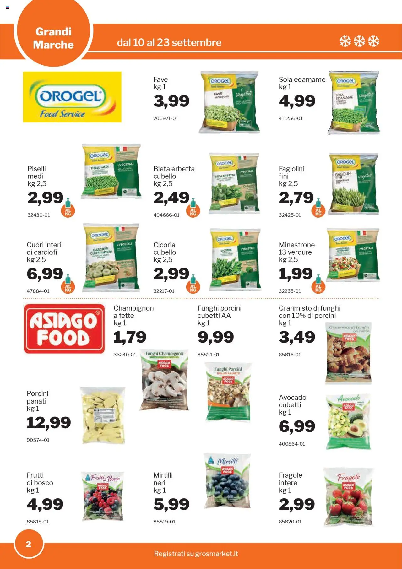 Volantino Sogegross del 10.09.2025 | Pagina: 2 | Prodotti: Verdure, Funghi, Mirtilli, Fagiolini